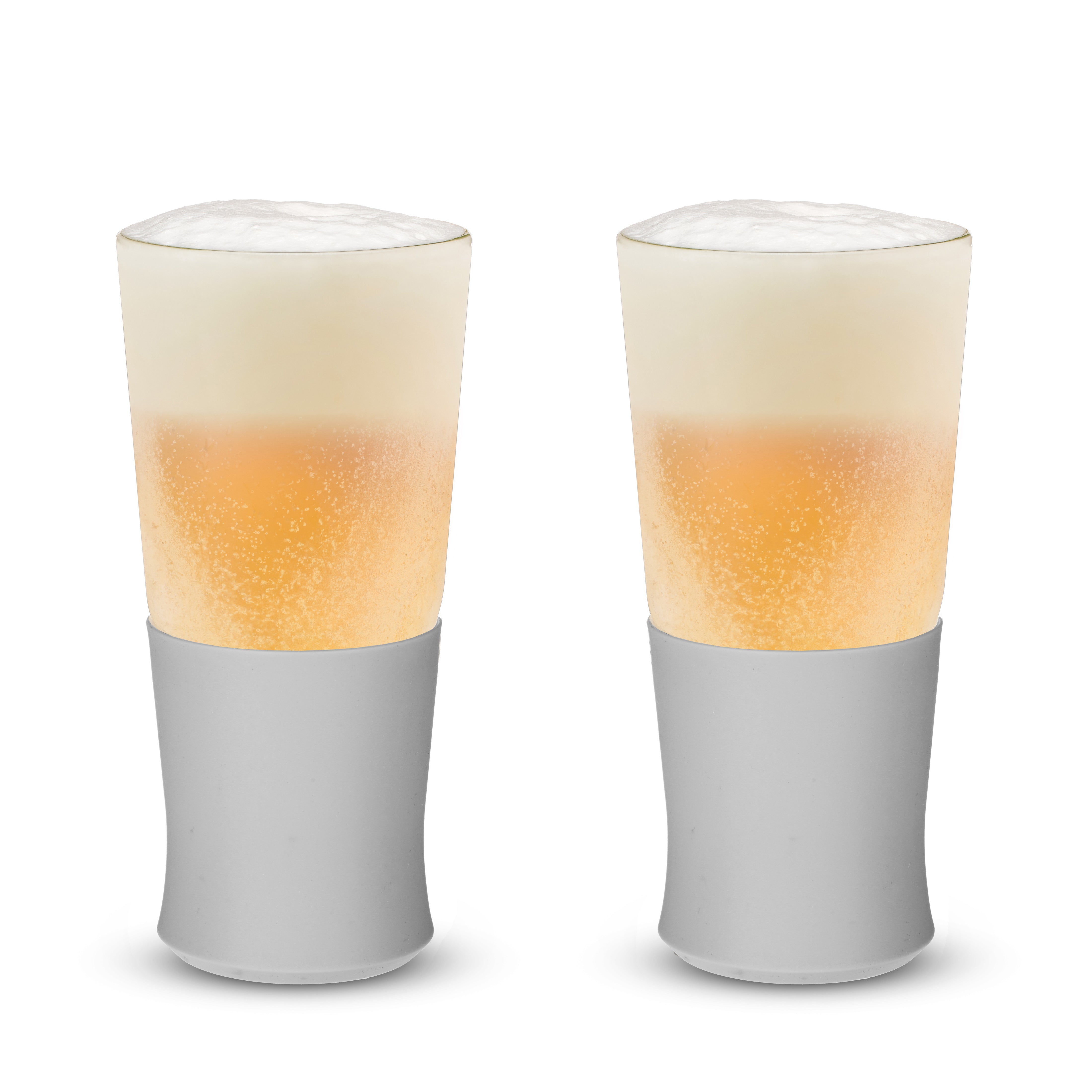 Glass Beer FREEZE™ in Gray, Set of 2 - MaisonBeach