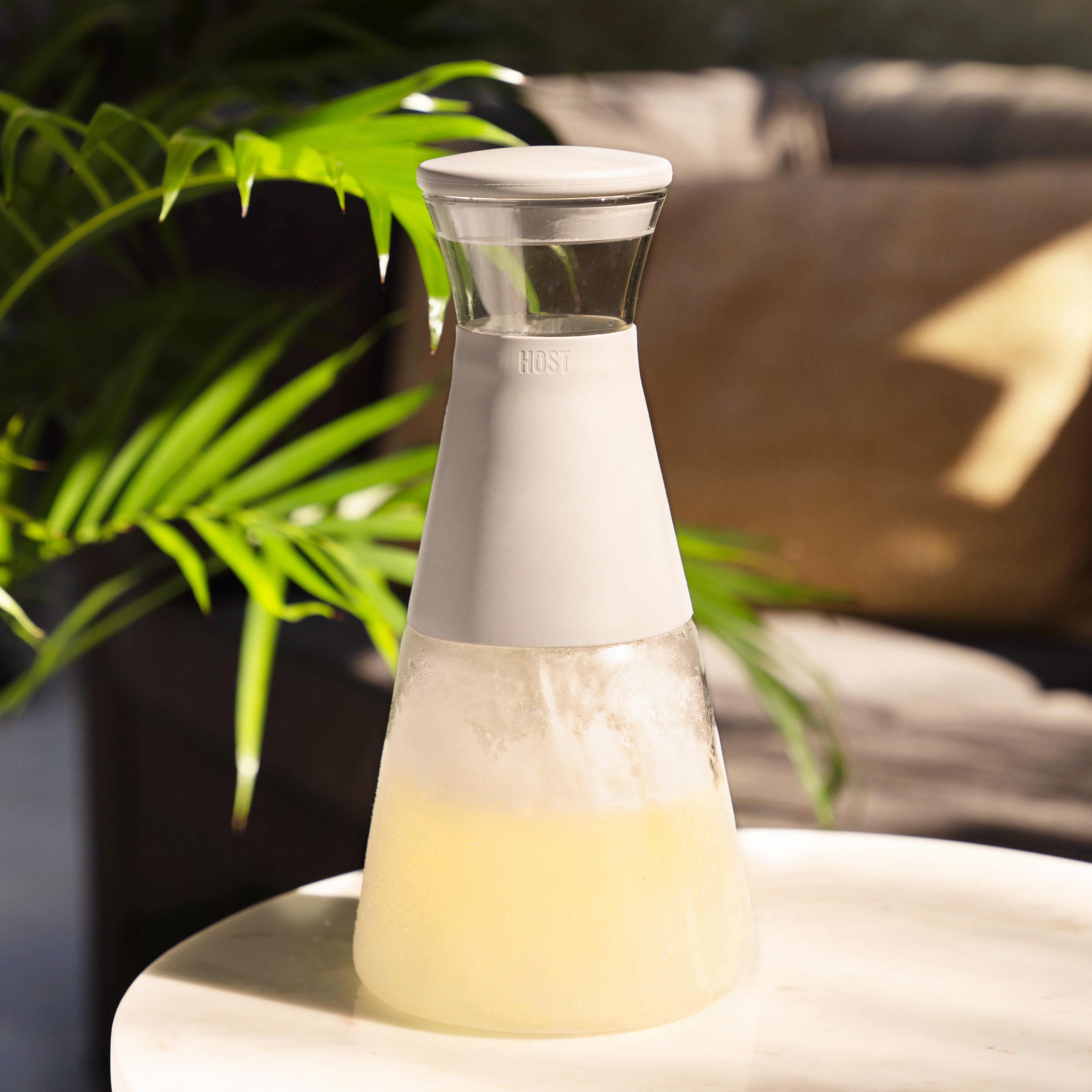 Glass FREEZE™ Carafe with Lid in Gray