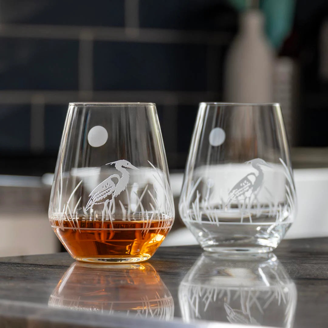 Heron 18oz. Stemless Wine Goblets-Set of 4 - MaisonBeach