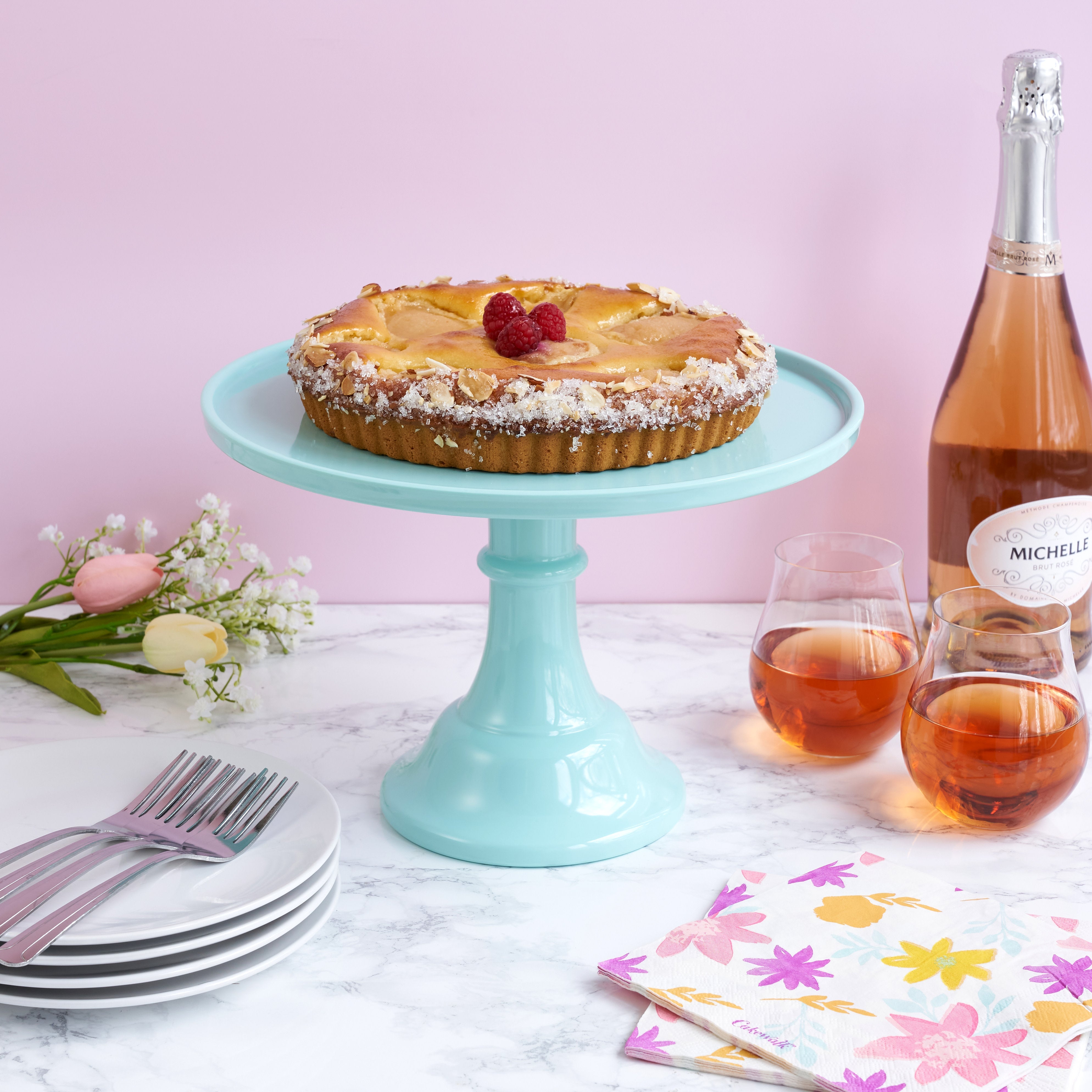 Melamine Cake Stand in Mint - MaisonBeach
