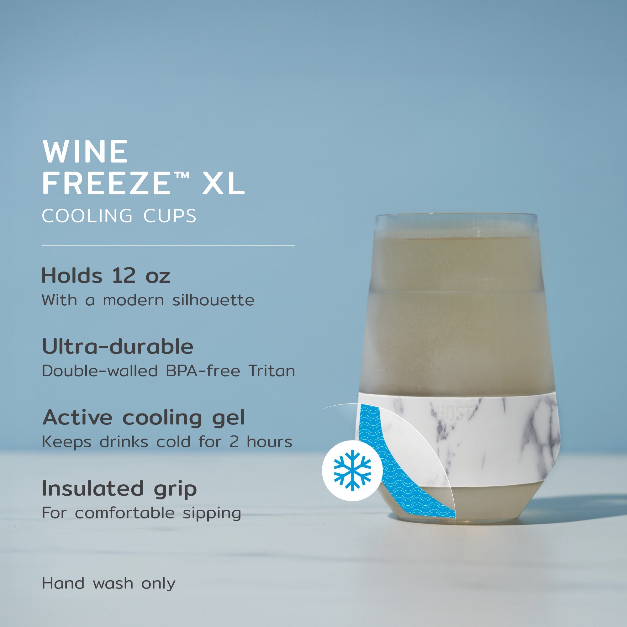 Wine FREEZE™ XL in Marble, Set of 2 - MaisonBeach