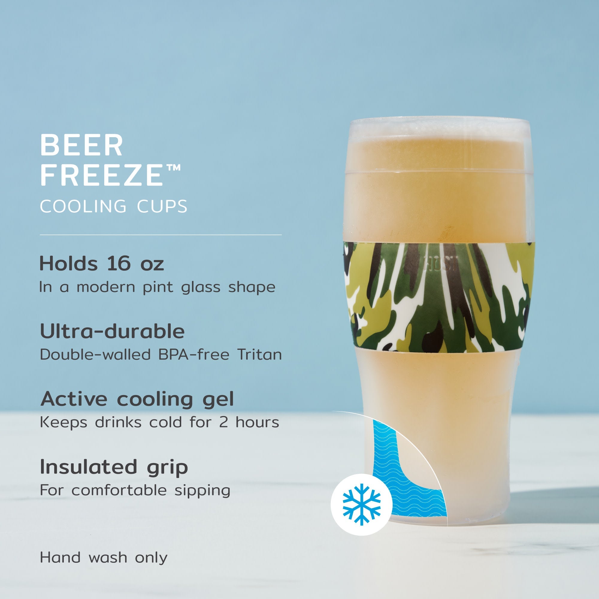 Beer FREEZE™ in Green Camo, Set of 1 - MaisonBeach