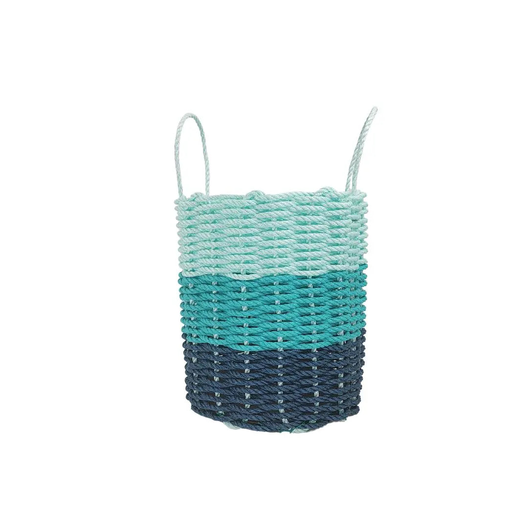 Lobster Rope Storage Basket Navy Blue, Teal, Seafoam - MaisonBeach