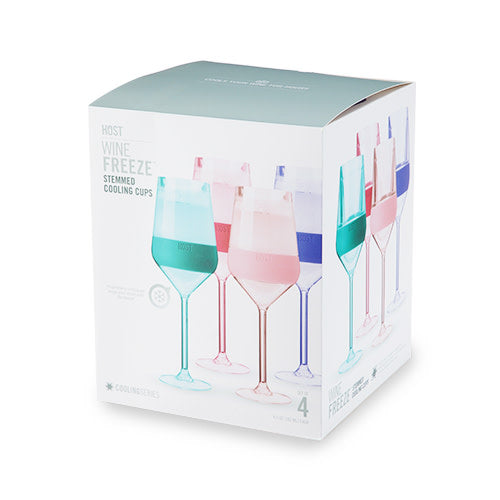 Stemmed Wine FREEZE™ in Tinted Multicolor, Set of 4 - MaisonBeach