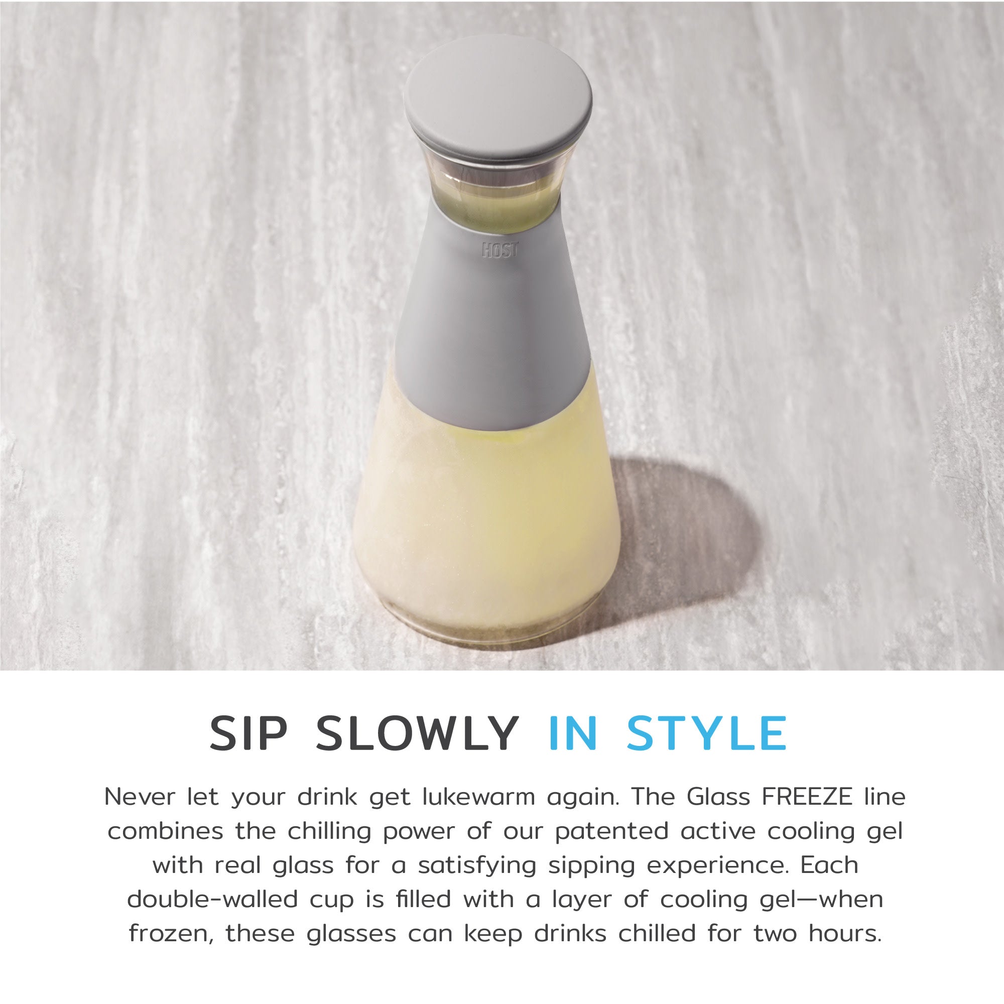 Glass FREEZE™ Carafe with Lid in Gray
