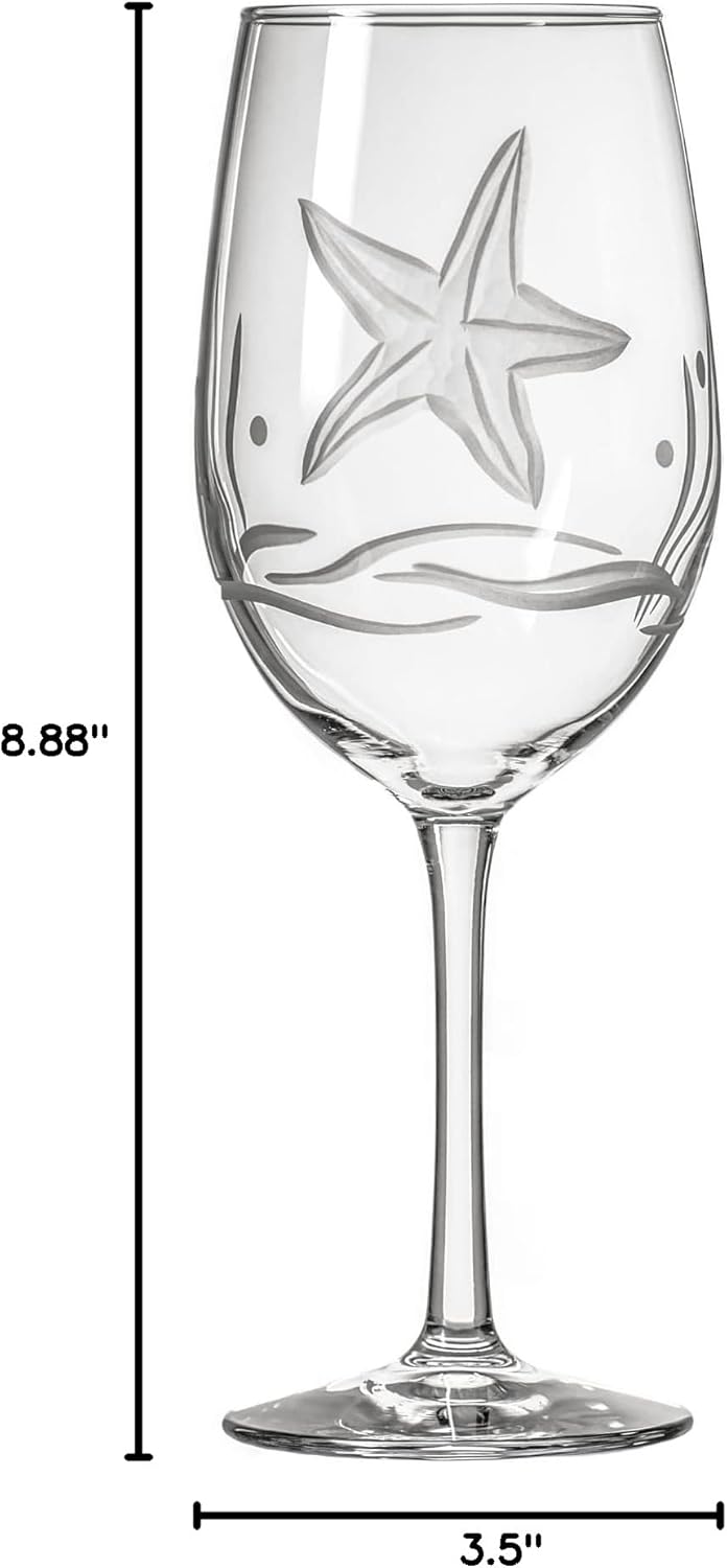 Rolf Glass Starfish 18oz All-Purpose Wine Glass – engraved starfish design