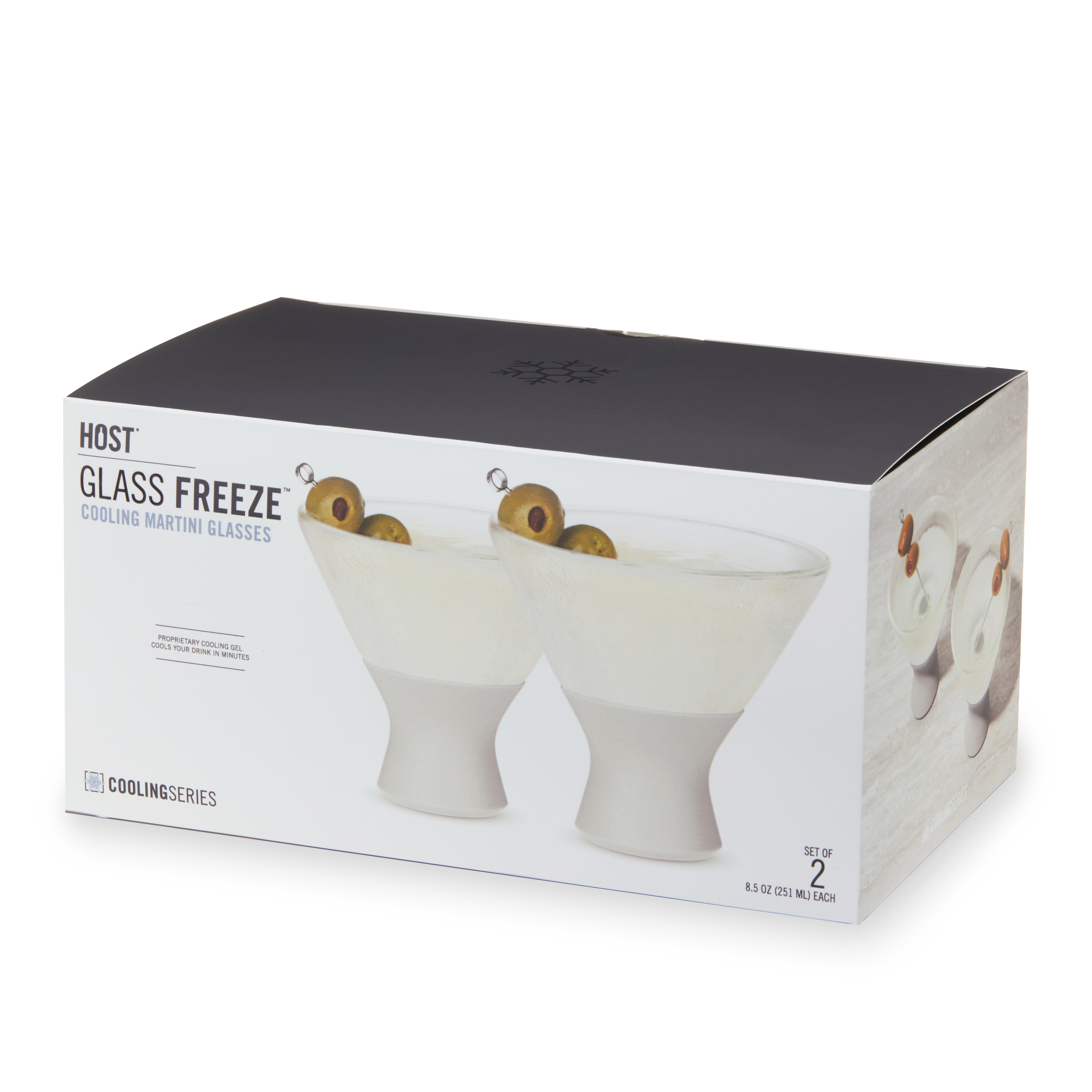 Glass Martini FREEZE™ in Gray, Set of 2