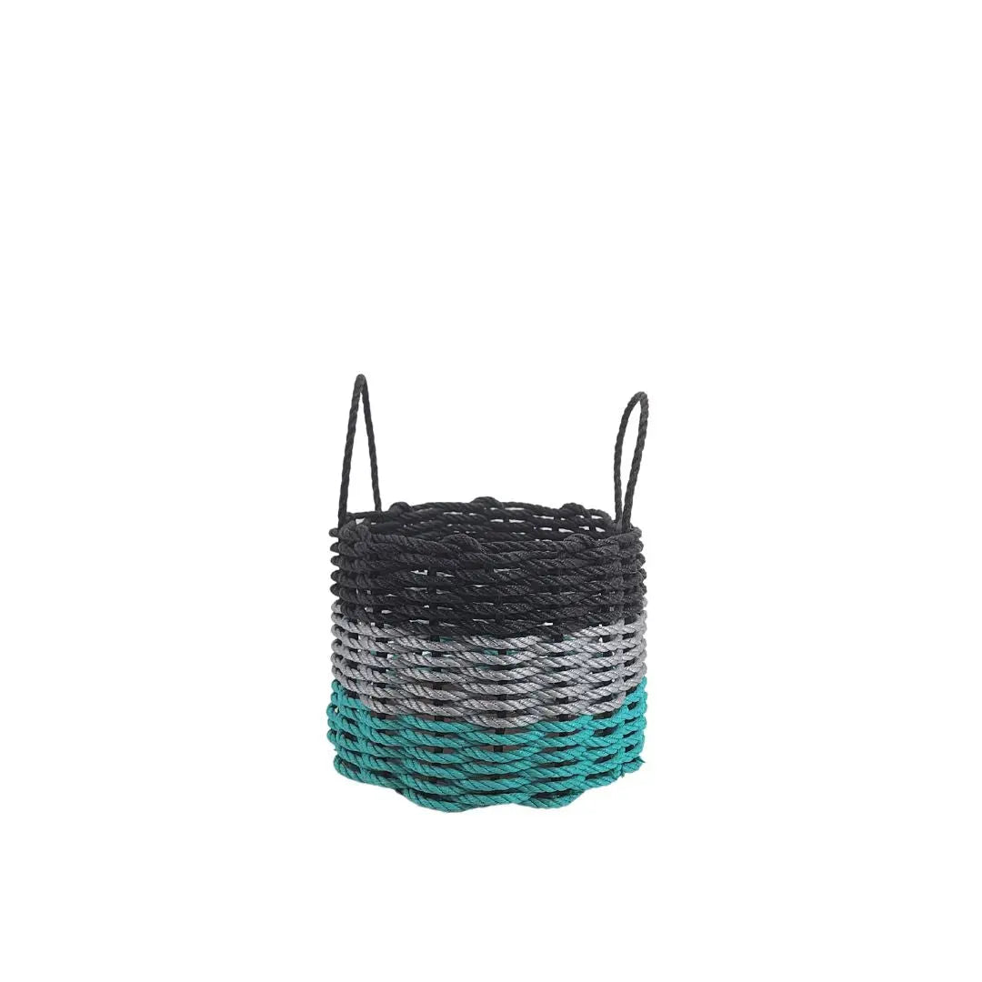 Authentic Maine Lobster Rope Storage Basket Teal, Gray, Black - MaisonBeach