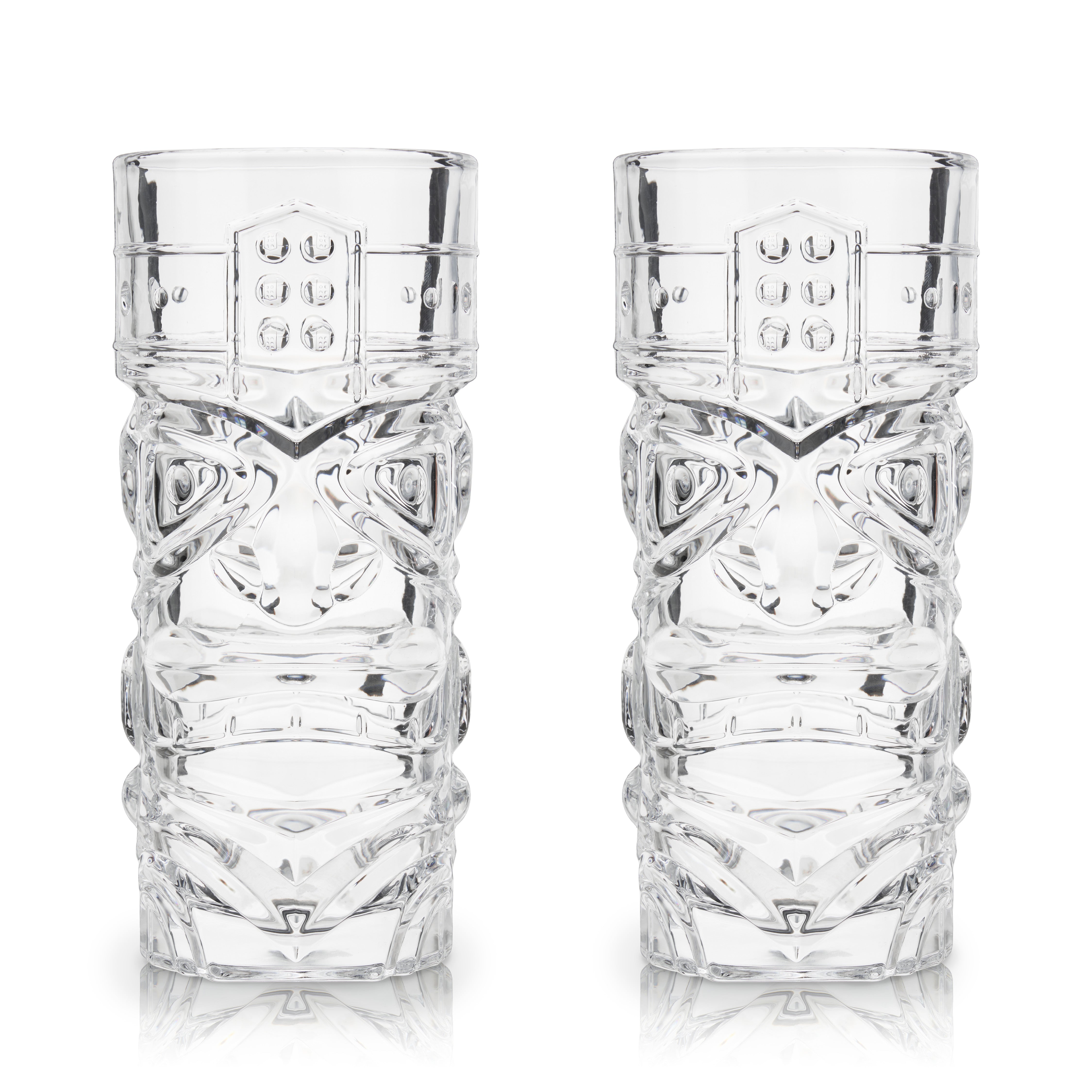 Pacific Crystal Tiki Glasses Set of 2 - MaisonBeach