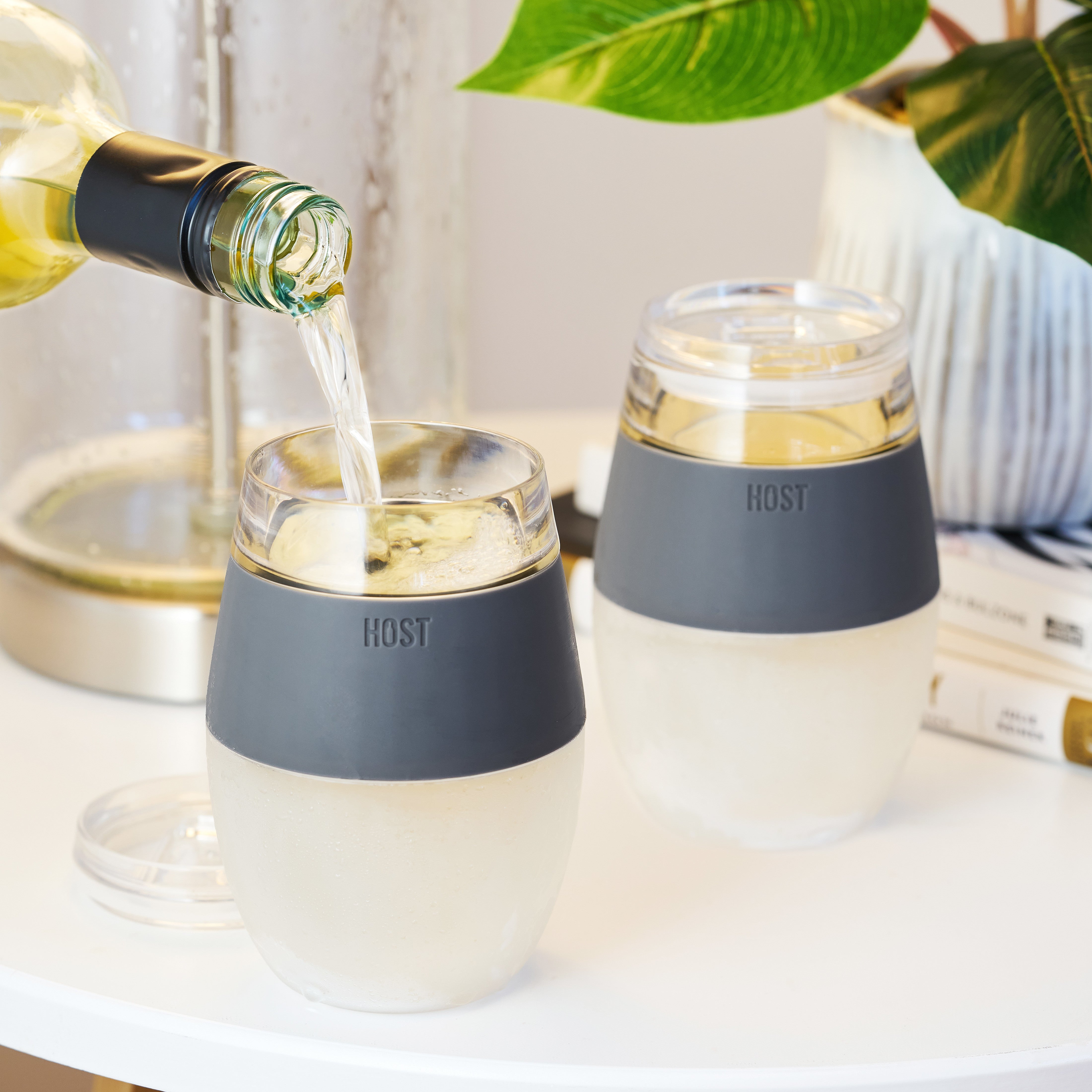 Wine FREEZE™ in Gray, Set of 2 with Lids