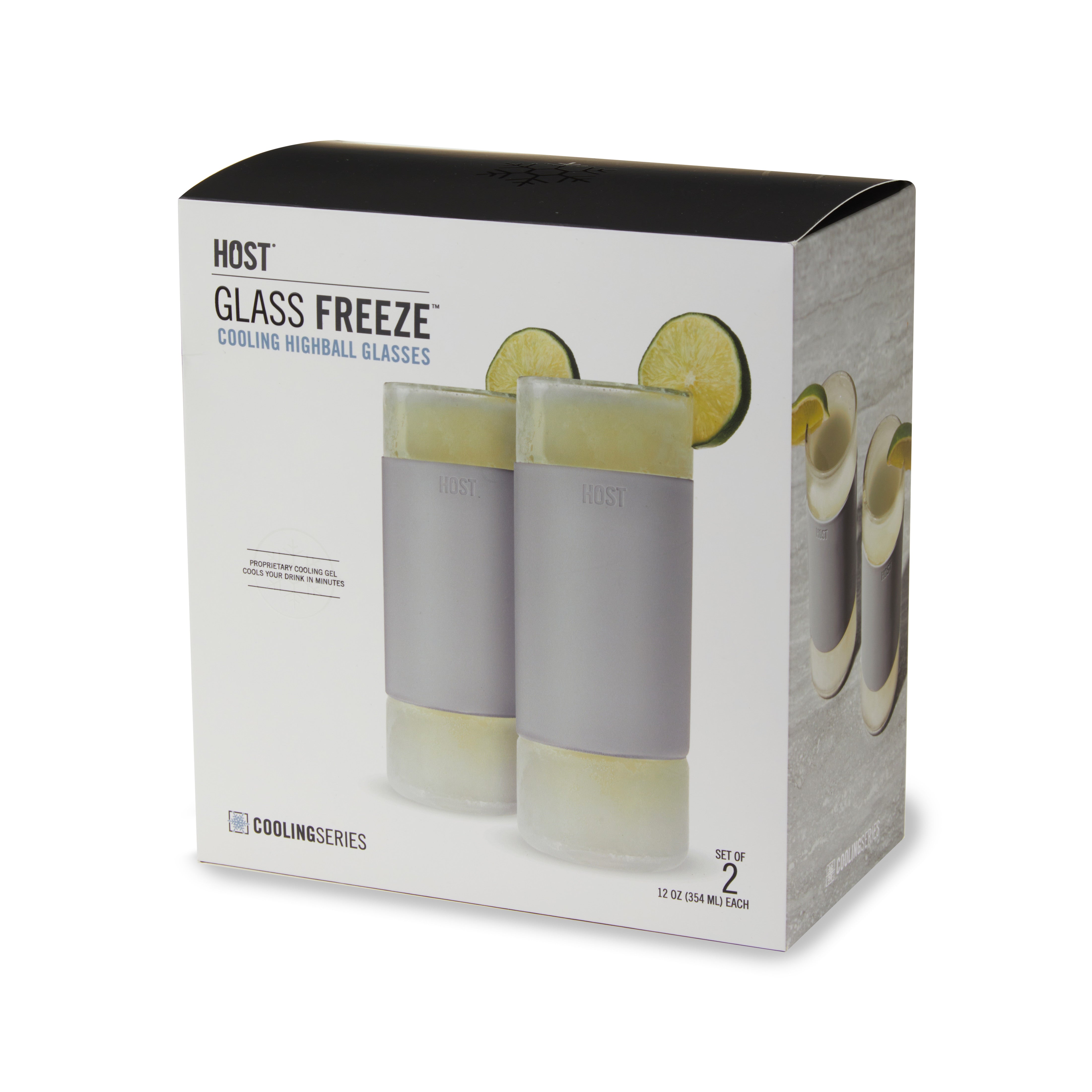 Glass Highball FREEZE™ in Gray, Set of 2