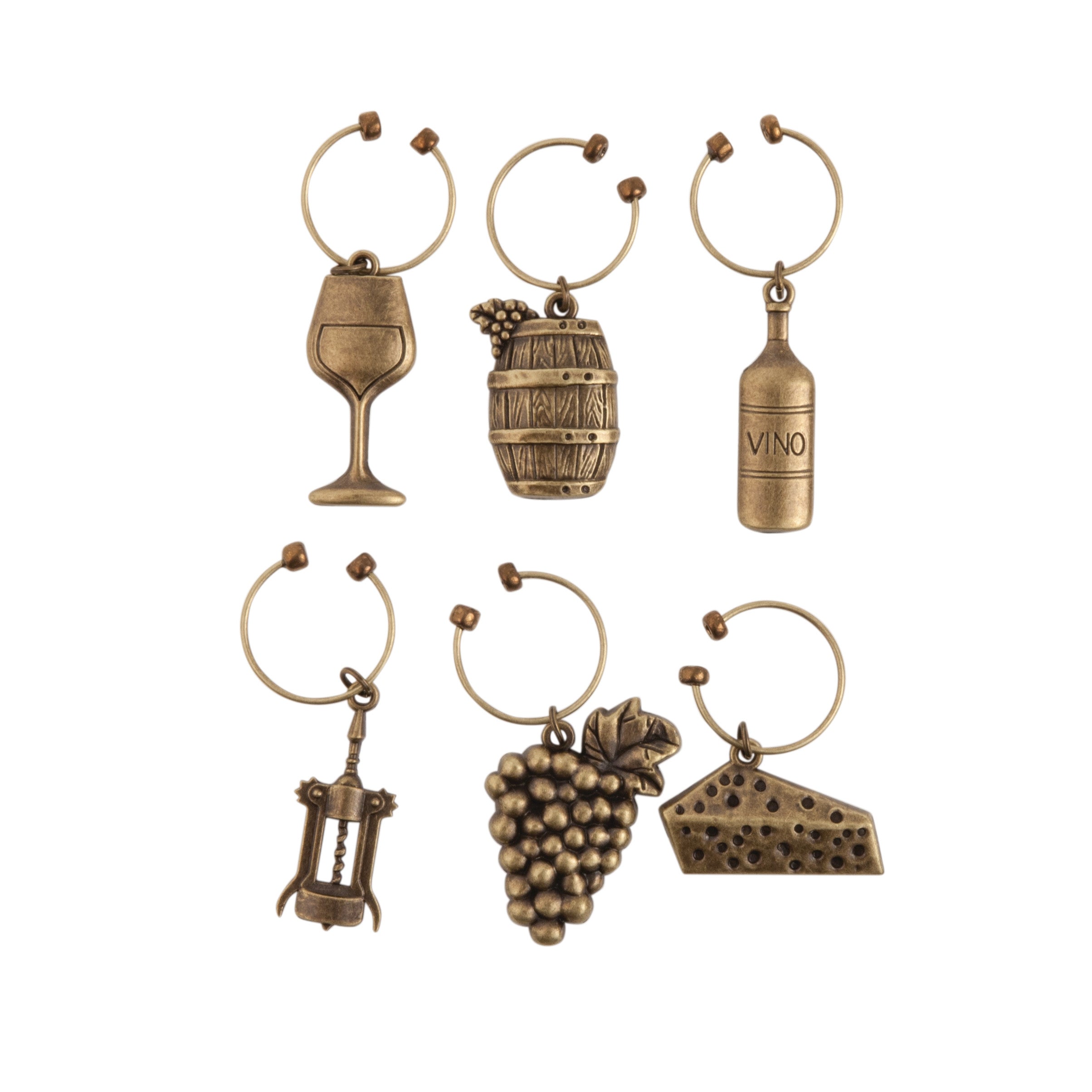Gold Vineyard Wine Charms - MaisonBeach