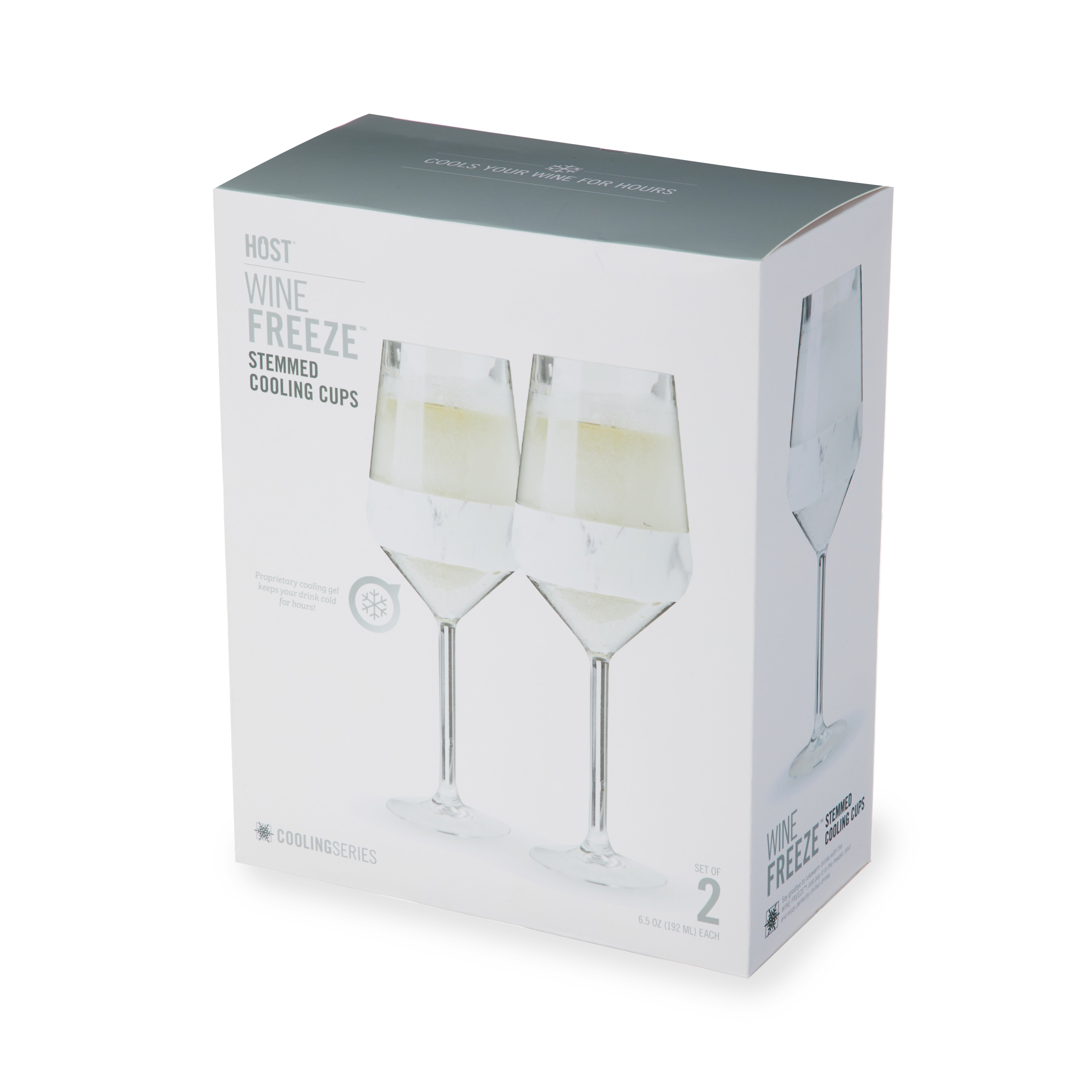 Stemmed Wine FREEZE™ in Marble, Set of 2