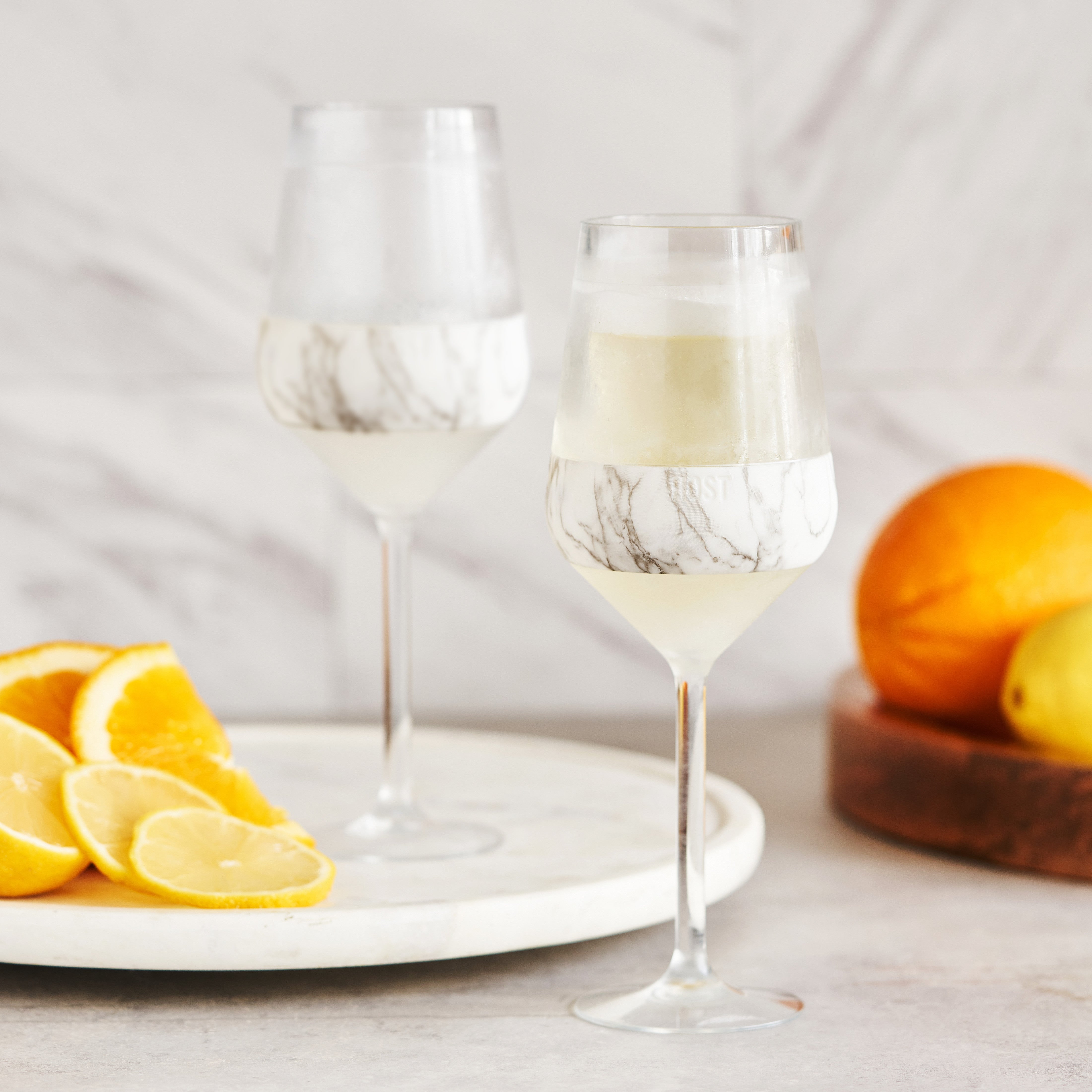 Stemmed Wine FREEZE™ in Marble, Set of 2