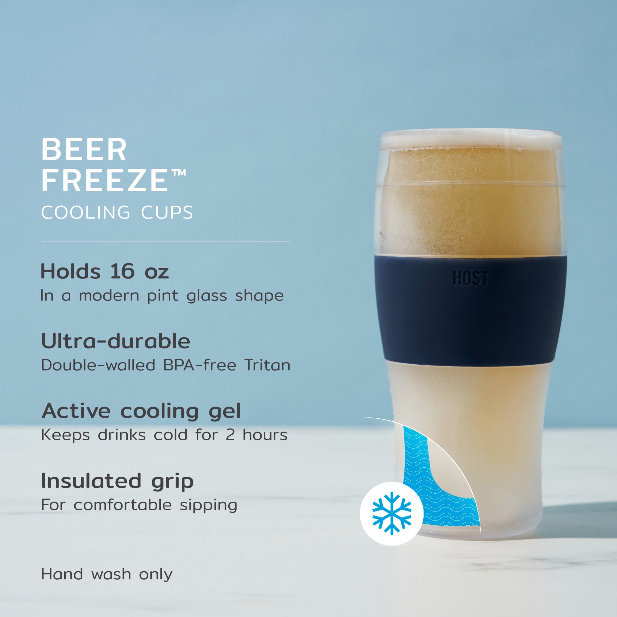 Beer FREEZE™ in Varsity Blue, Set of 2 - MaisonBeach