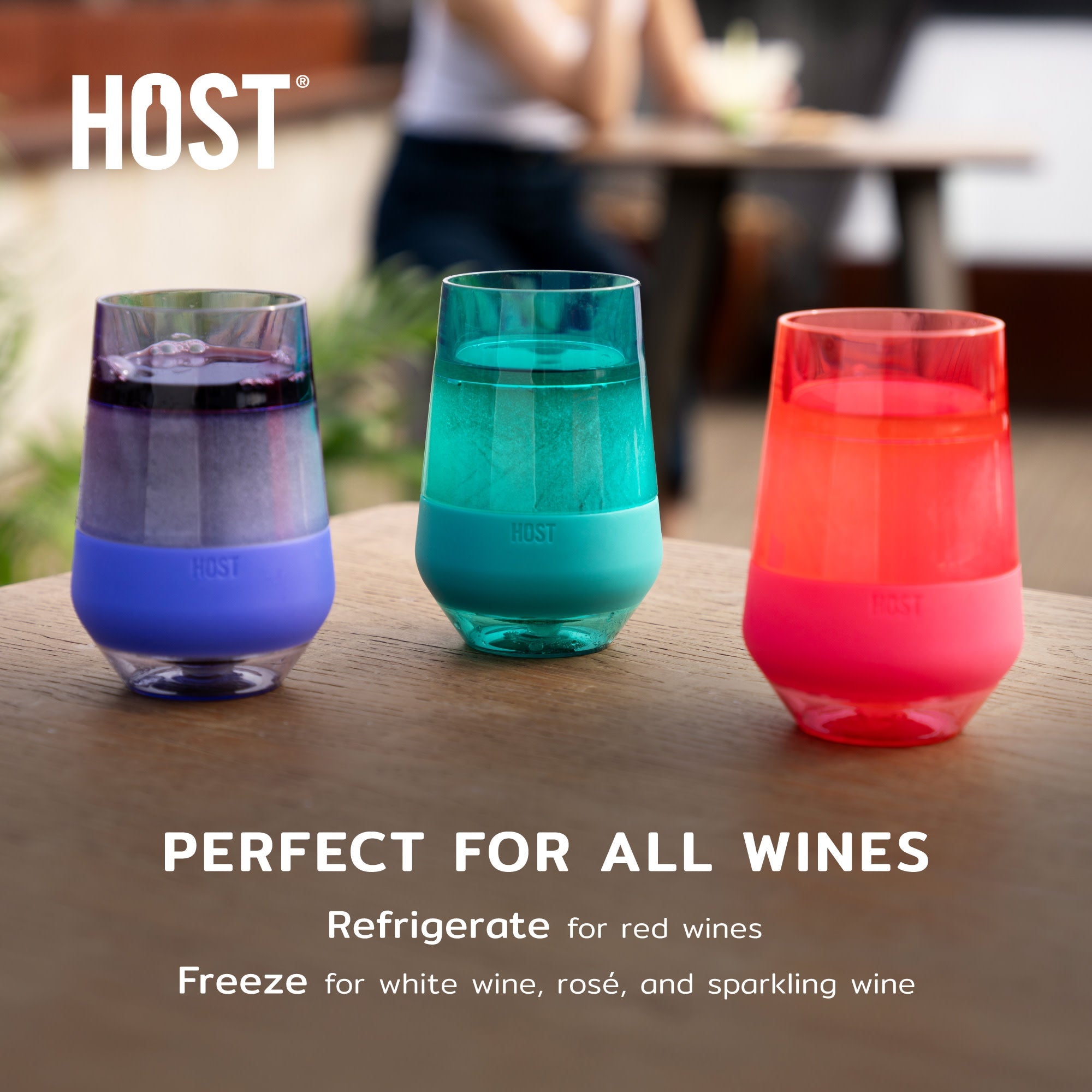 Wine FREEZE™ XL in Vivid Tinted Multicolor, Set of 4