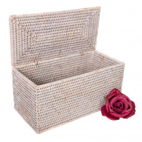Artifacts Trading Company - Artifacts Rattan Rectangular Double Tissue Roll Box with Lid - MaisonBeach