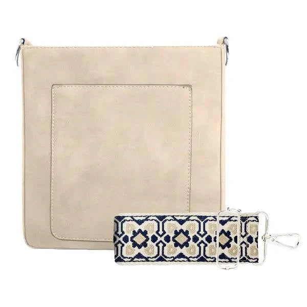 ASHLEY SUEDE CROSSBODY: NAVY