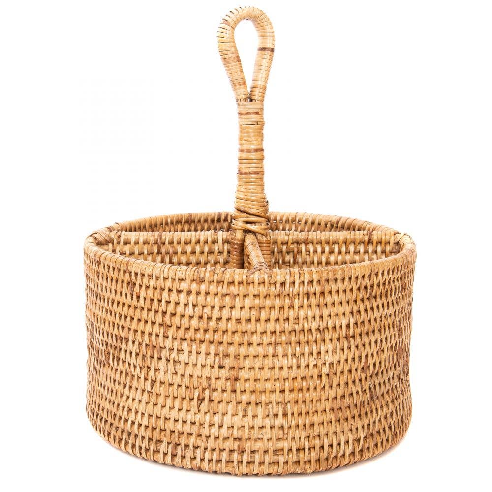 Artifacts Trading Company - Artifacts Rattan 4 Section Caddy/Cutlery Holder - MaisonBeach
