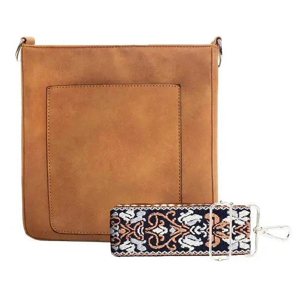 ASHLEY SUEDE CROSSBODY: ORANGE