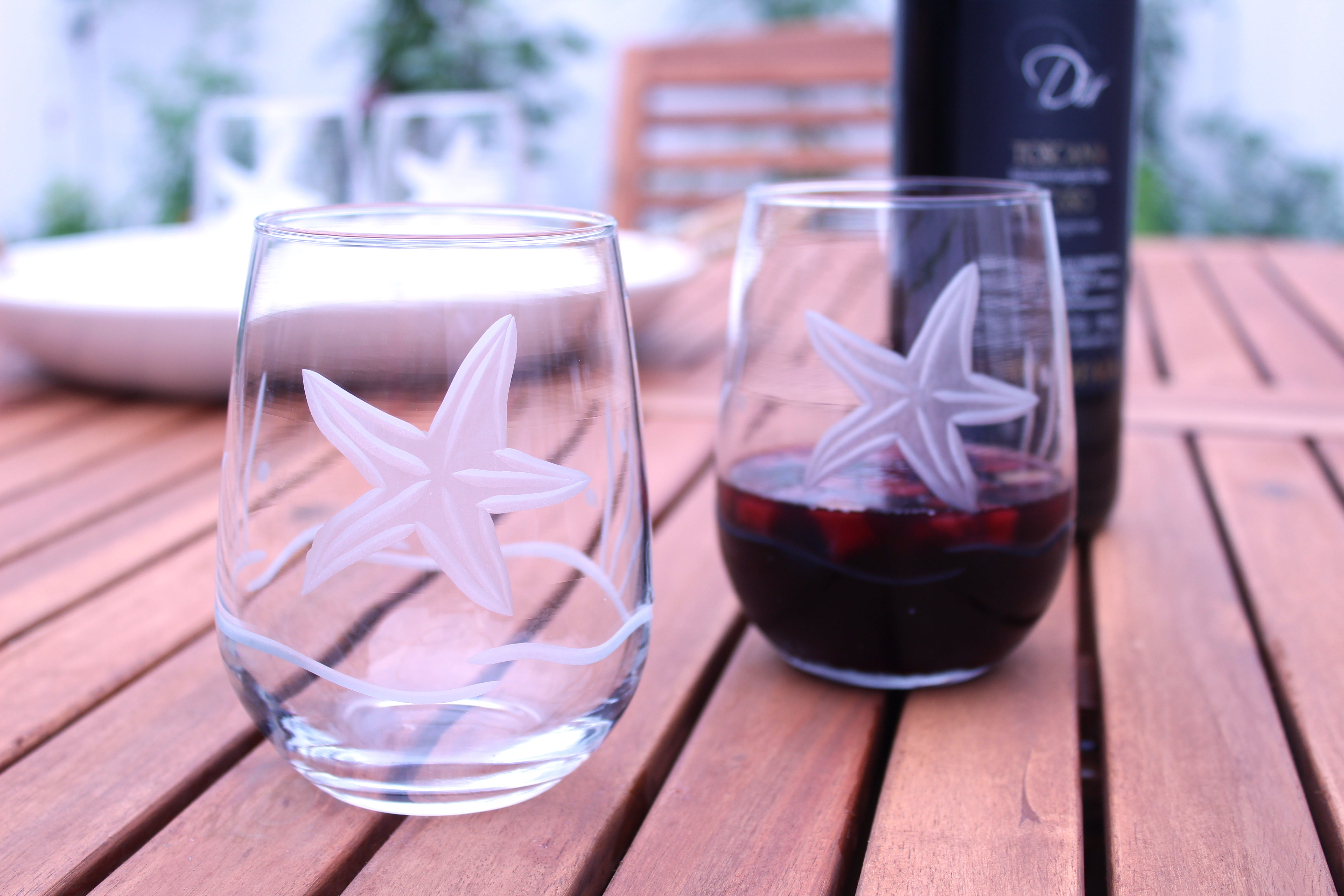 Starfish 17oz. Stemless Wine Goblet -Set of 4 - MaisonBeach