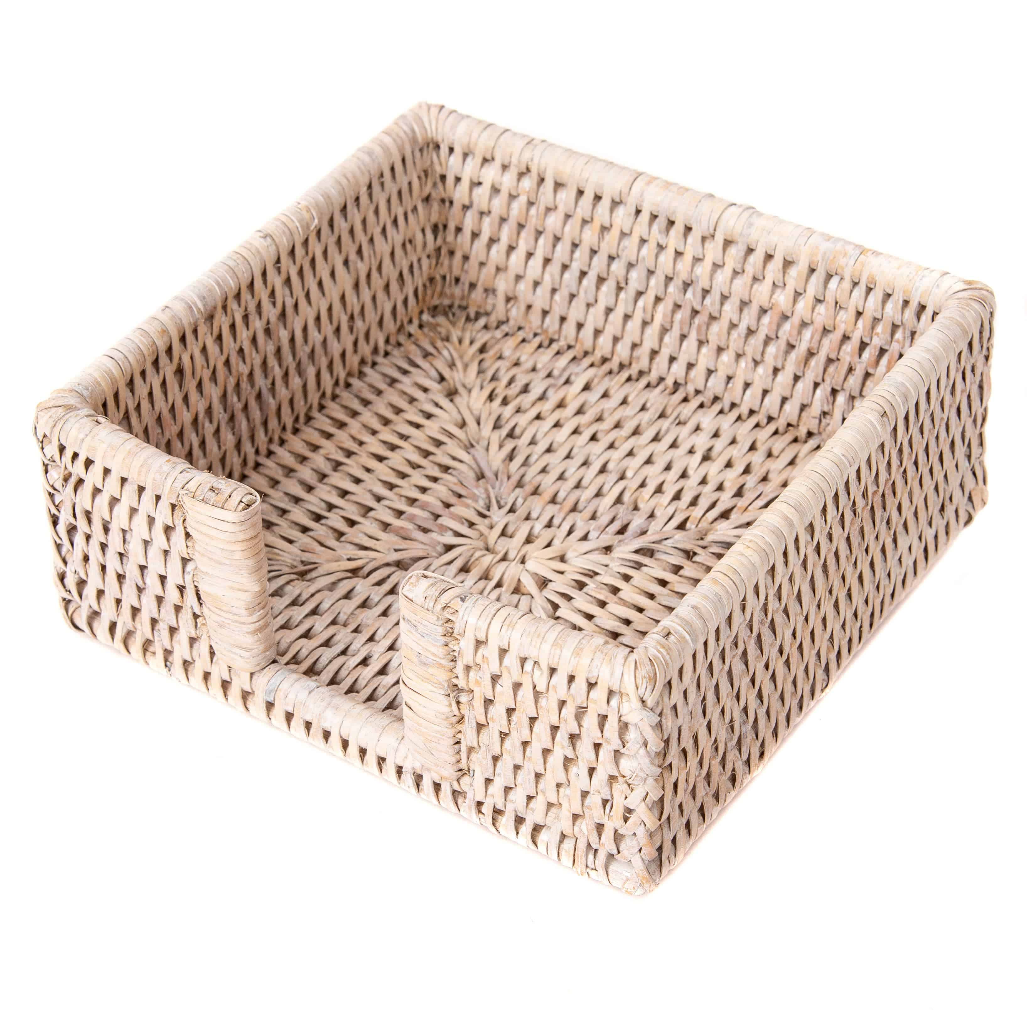 Artifacts Trading Company - Artifacts Rattan Cocktail Napkin Holder with Cutout - MaisonBeach