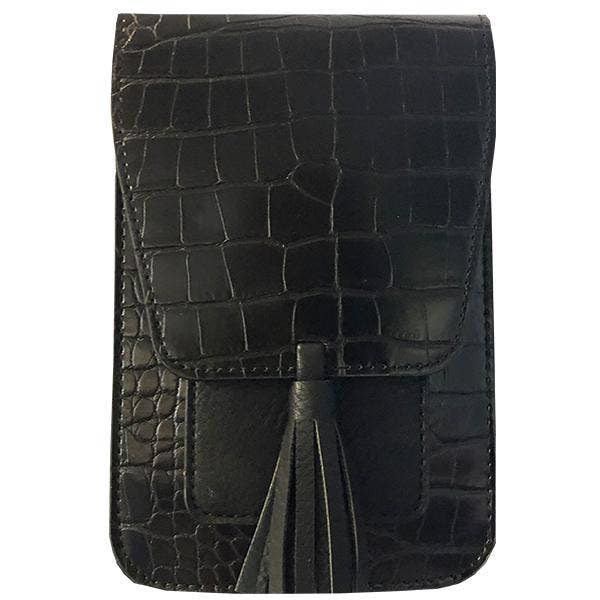 Black Croc Harper Crossbody - MaisonBeach