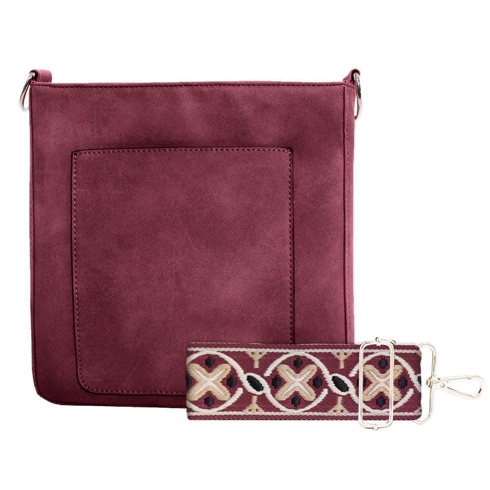 ASHLEY SUEDE CROSSBODY: PINK