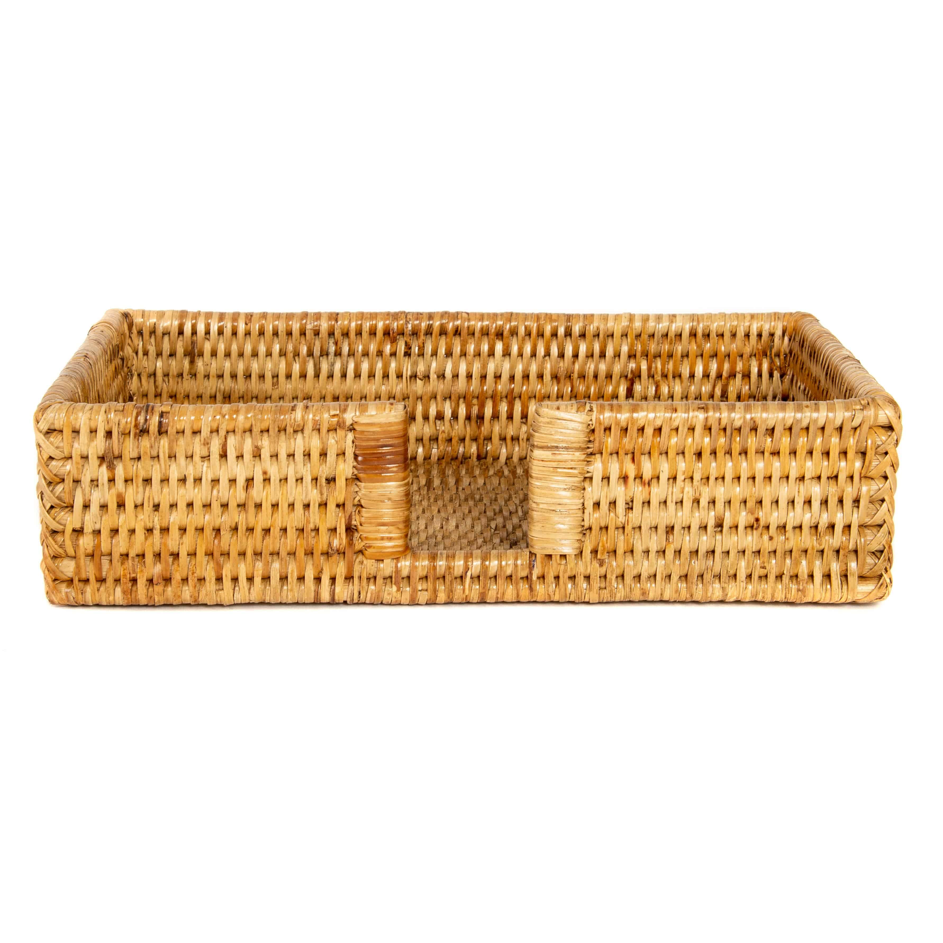 Artifacts Trading Company - Artifacts Rattan Guest Towel/Napkin Holder with Cutout - MaisonBeach