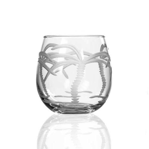 Palm Tree 16.75oz. Stemless Red Wine Glass-Set of 4 - MaisonBeach