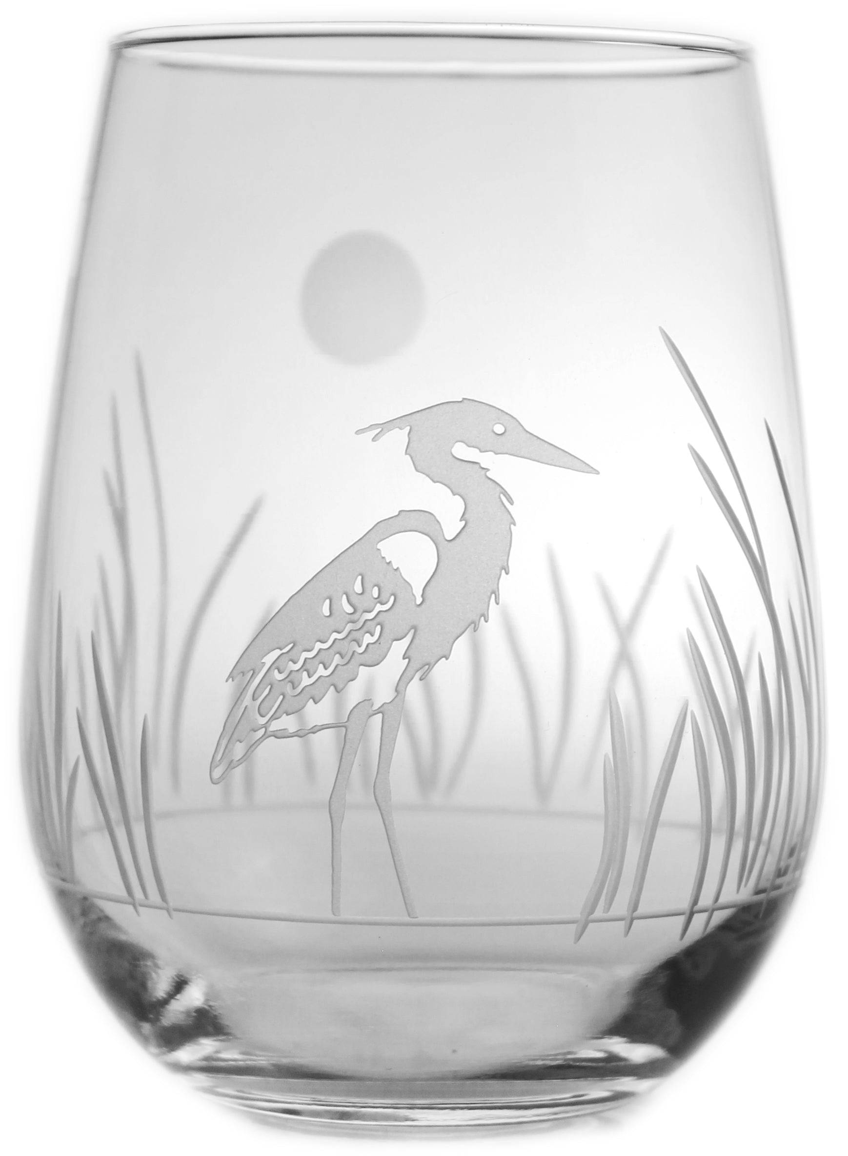 Heron 17oz. Stemless Wine Goblets-Set of 4 - MaisonBeach