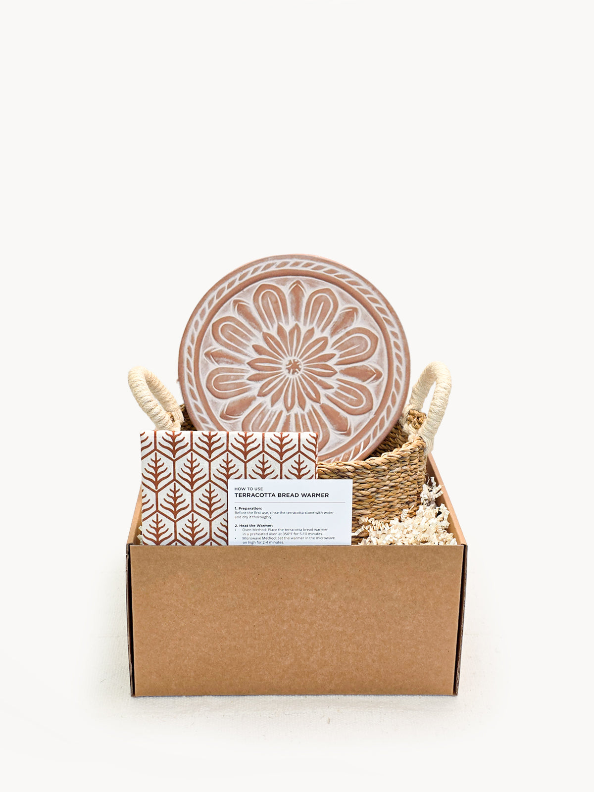 Bread Warmer & Basket Gift Set with Tea Towel - Vintage Flower - MaisonBeach