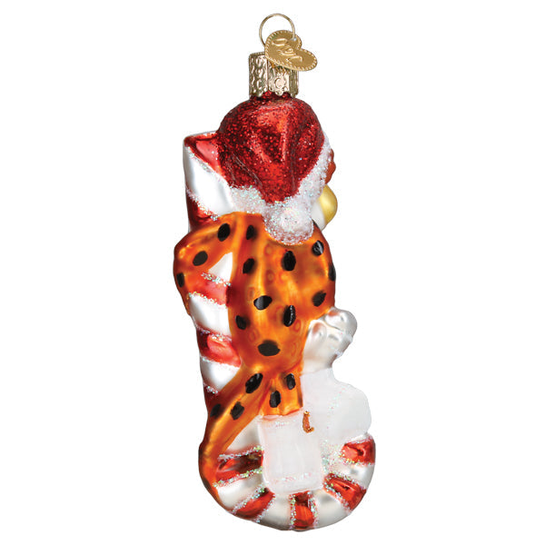 Chester Cheetah On Candy Cane Ornament - MaisonBeach