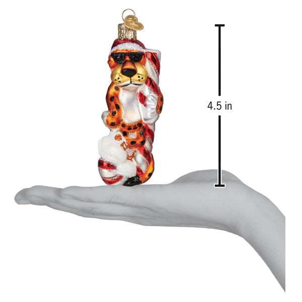 Chester Cheetah On Candy Cane Ornament - MaisonBeach