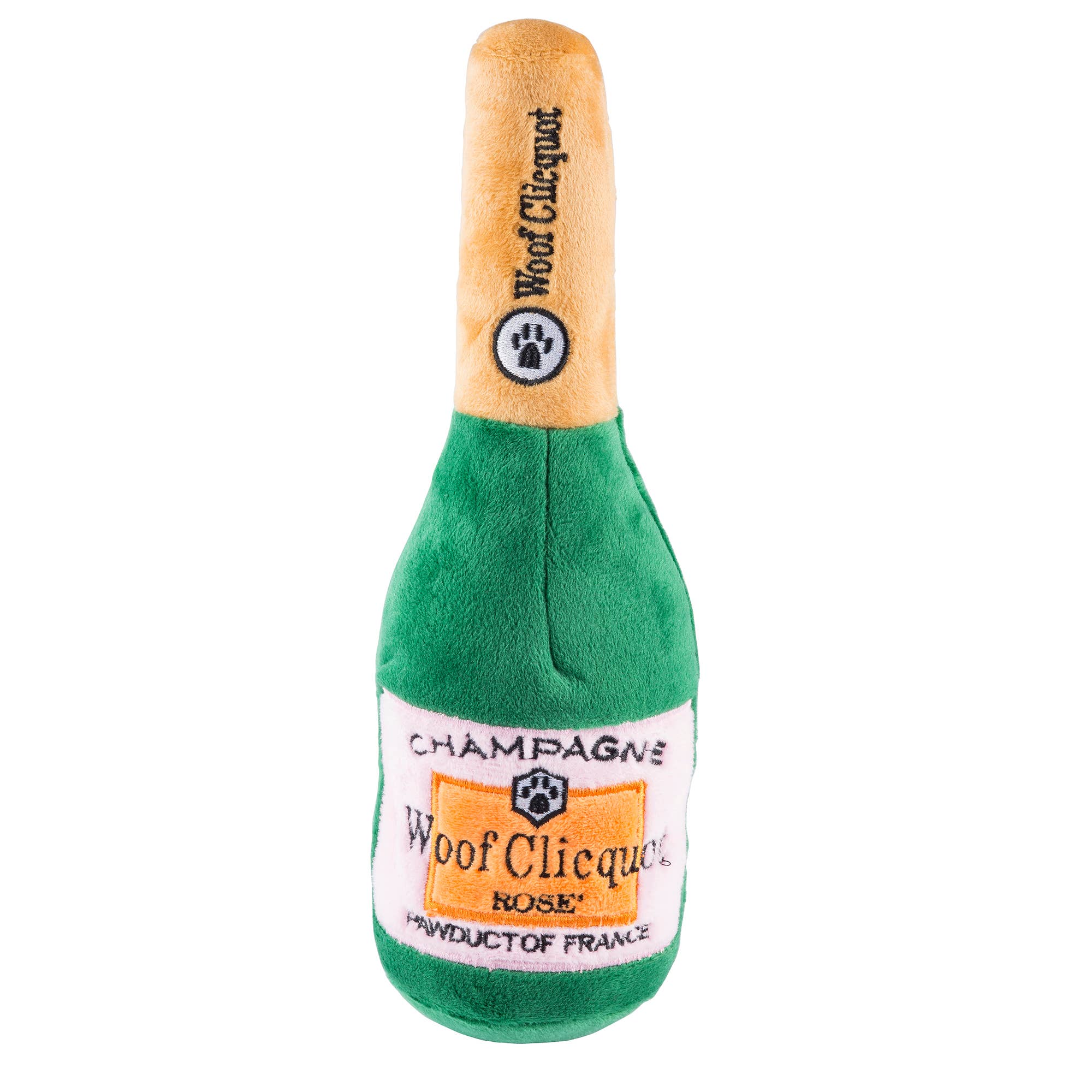 Haute Diggity Dog - Woof Clicquot Rose' Champagne Bottle Squeaker Dog Toy: Small