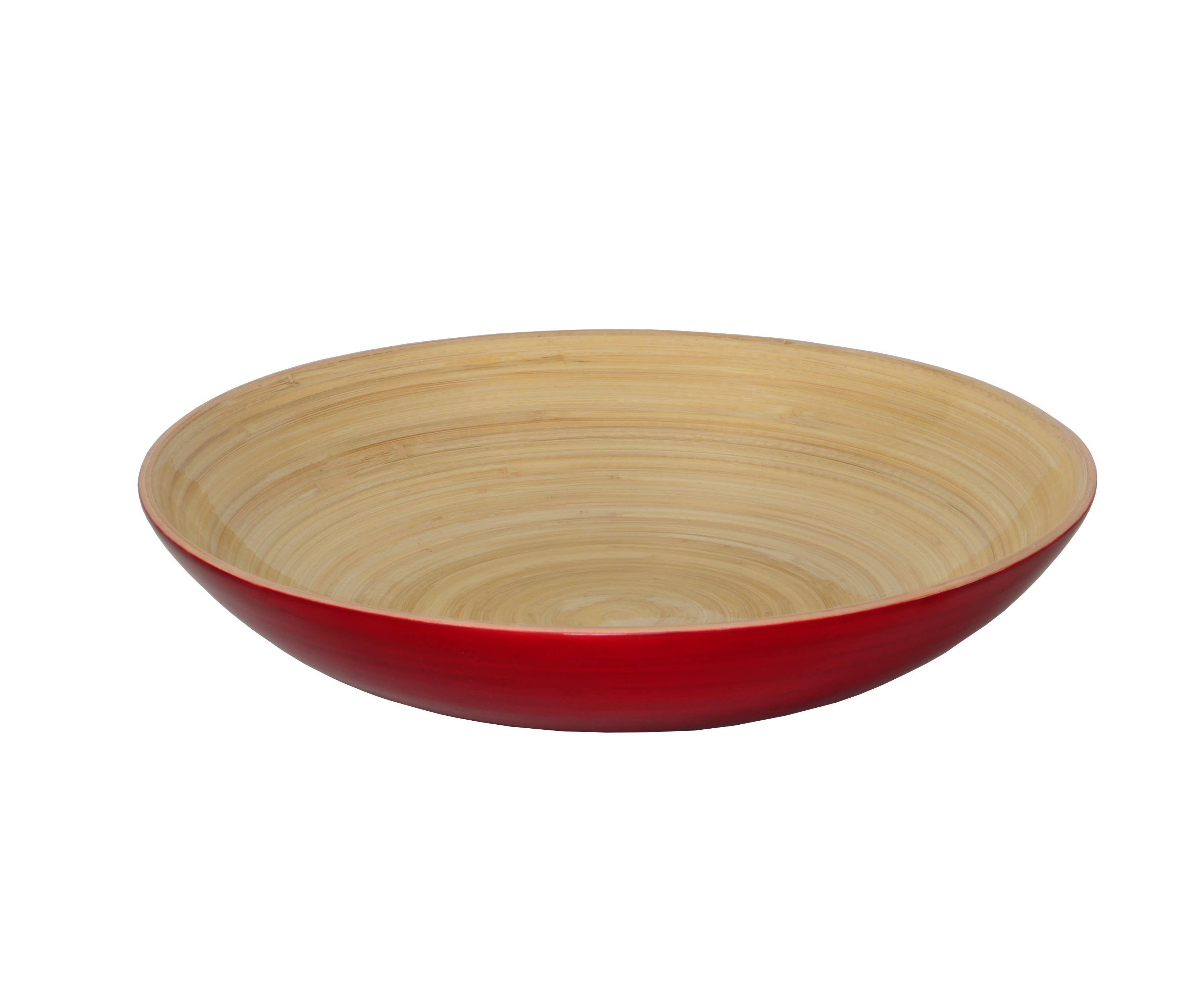 White Bamboo Fruit Bowl 11" x 2" - MaisonBeach