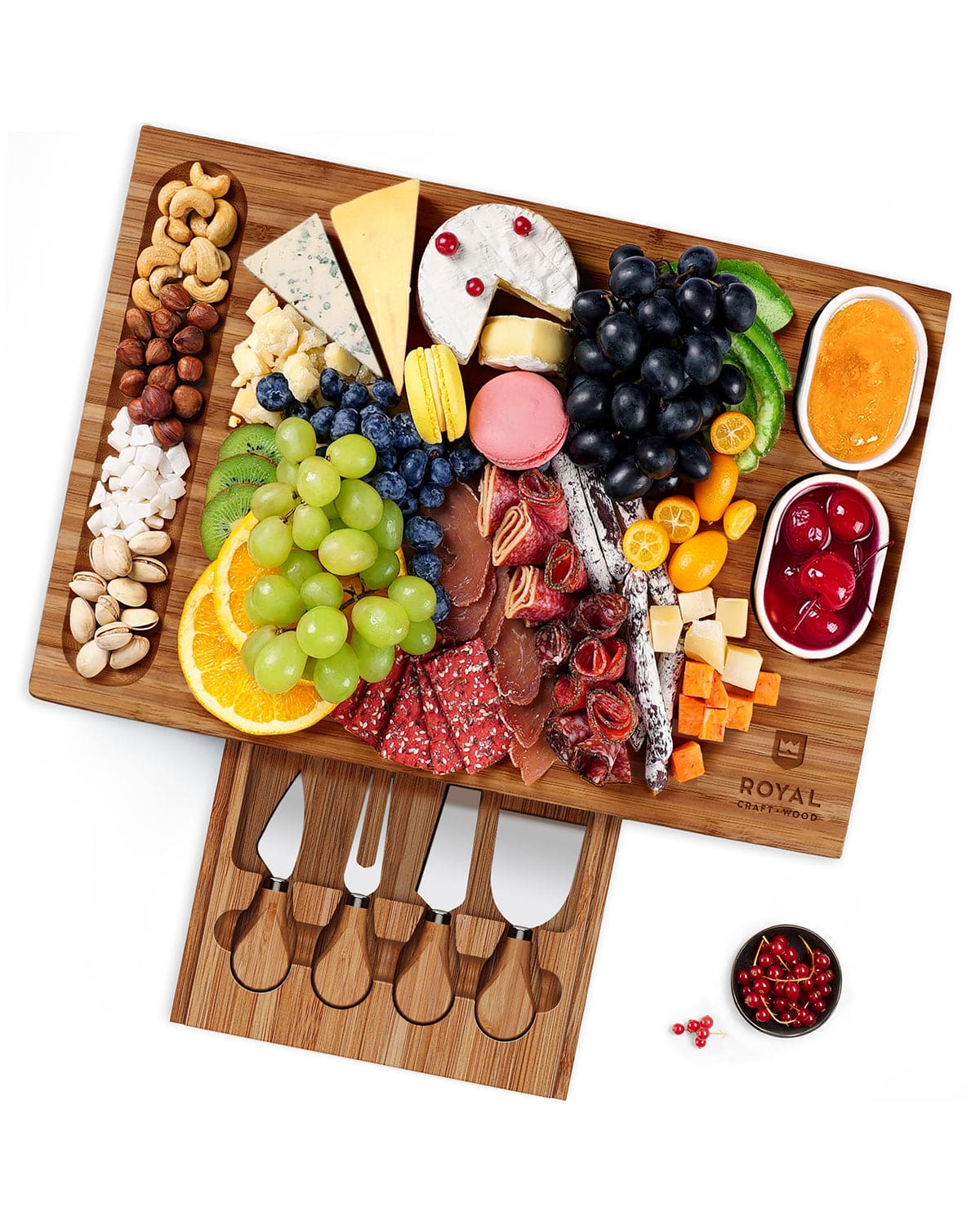 Cheese Board Set w/knives, 16.5“x11”, Brown - MaisonBeach