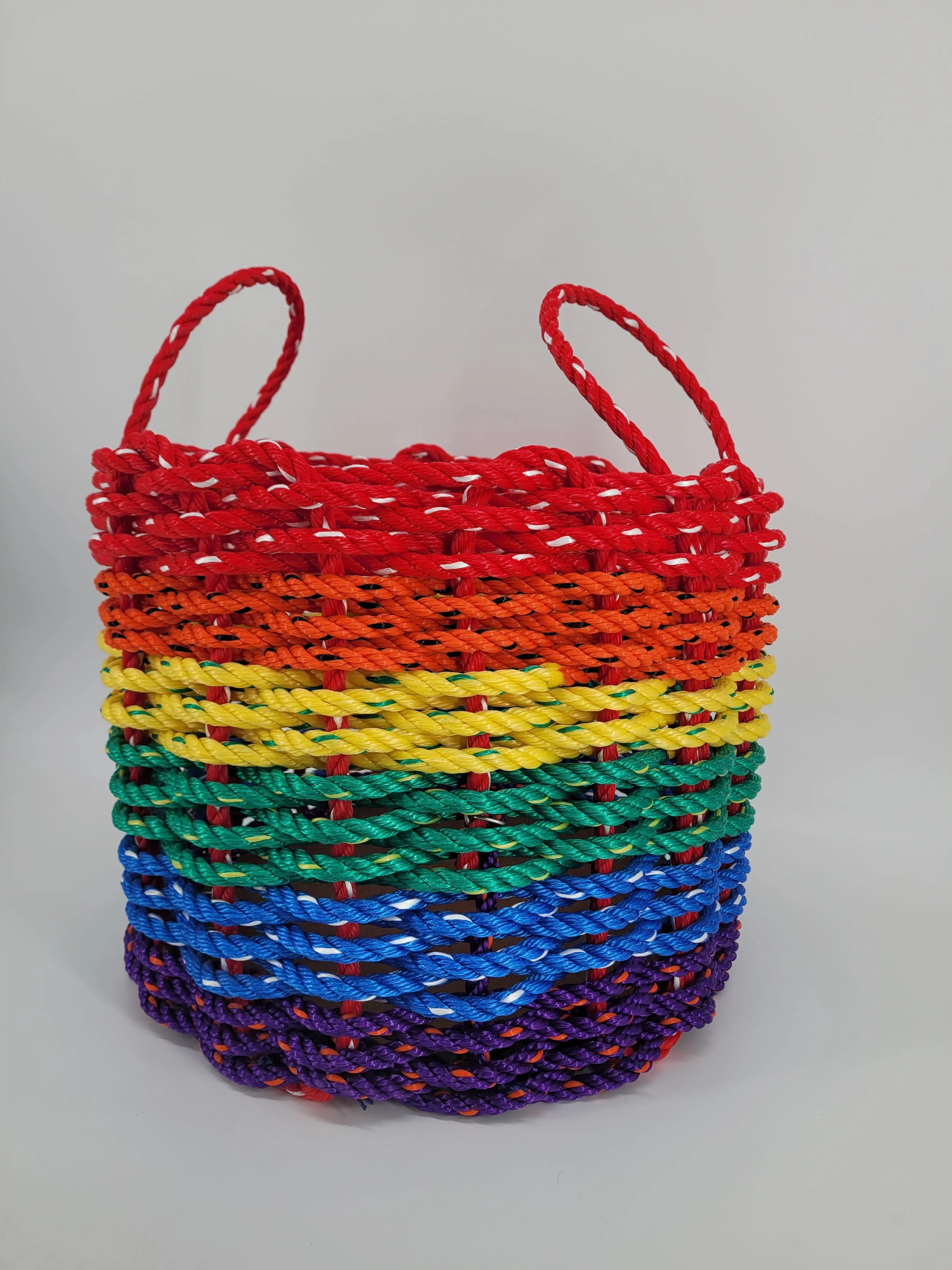 Authentic Maine Lobster Rope Storage Basket, Rainbow - MaisonBeach