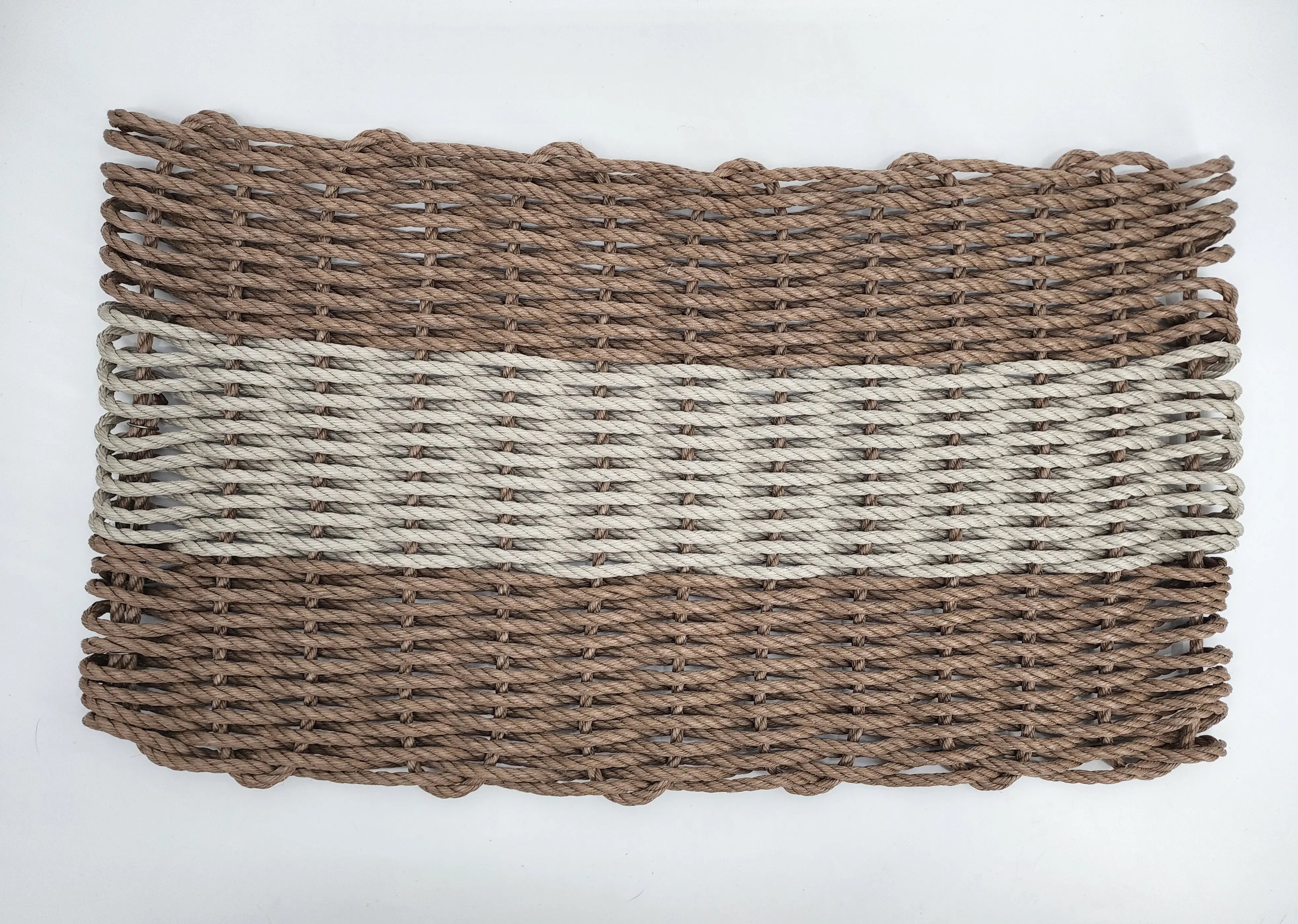 Lobster Rope Mat Brown and Tan, Natural Color - MaisonBeach