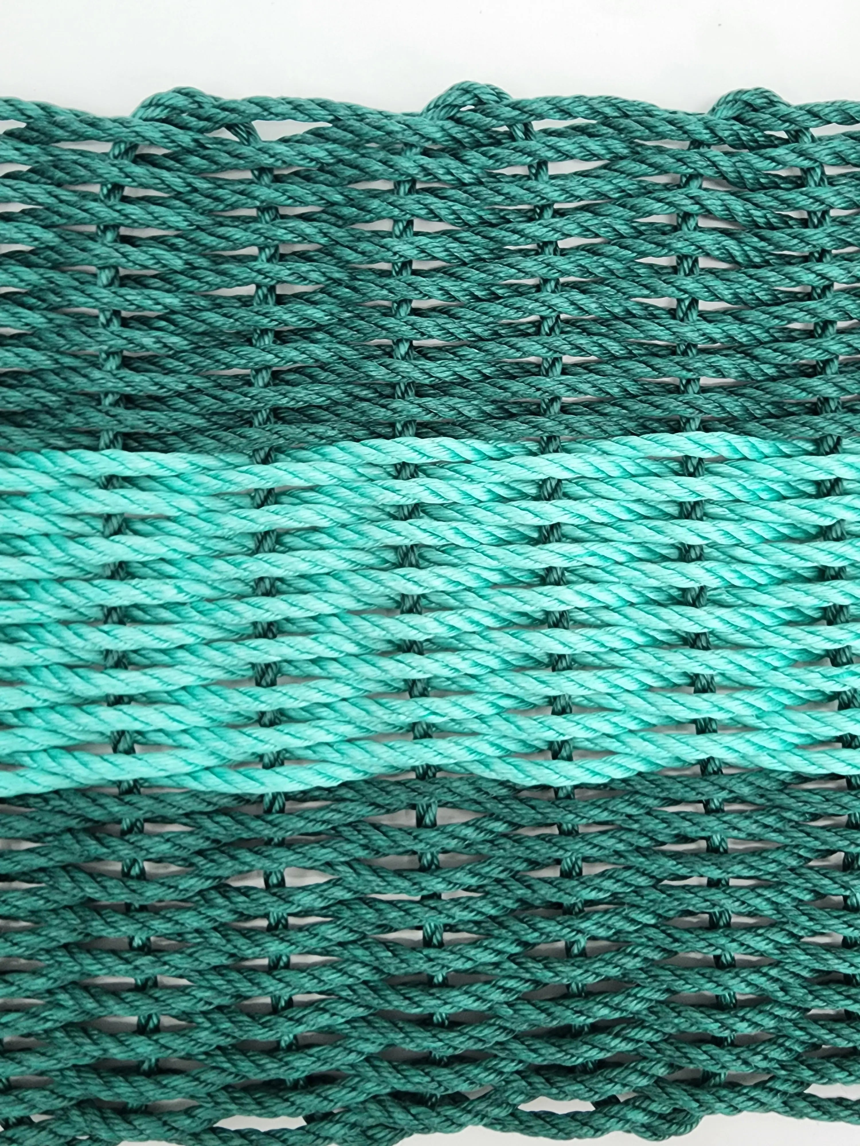 Lobster Rope Mat Hunter Green and Teal - MaisonBeach