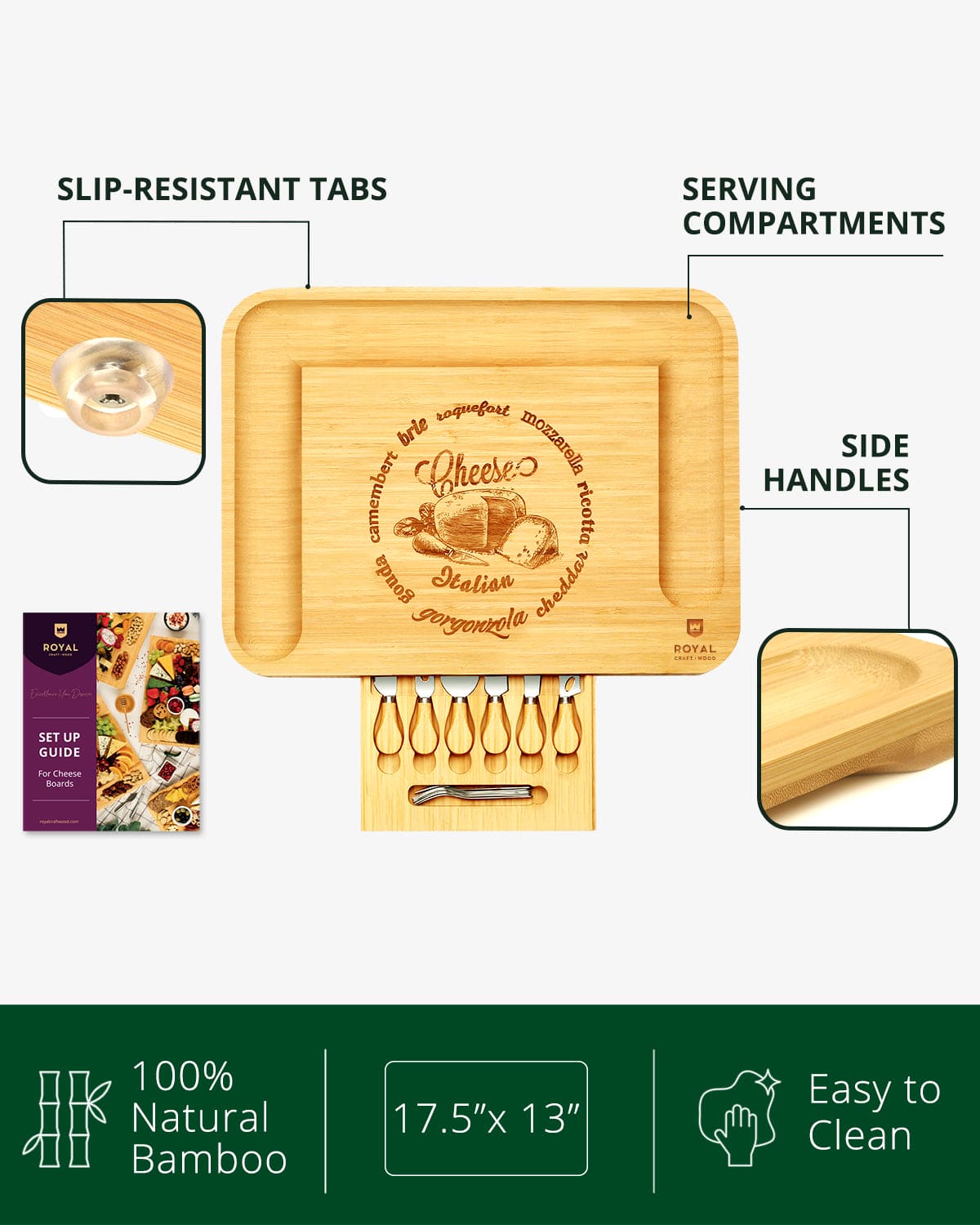 Cheese Board XXL with Cutlery Set - MaisonBeach