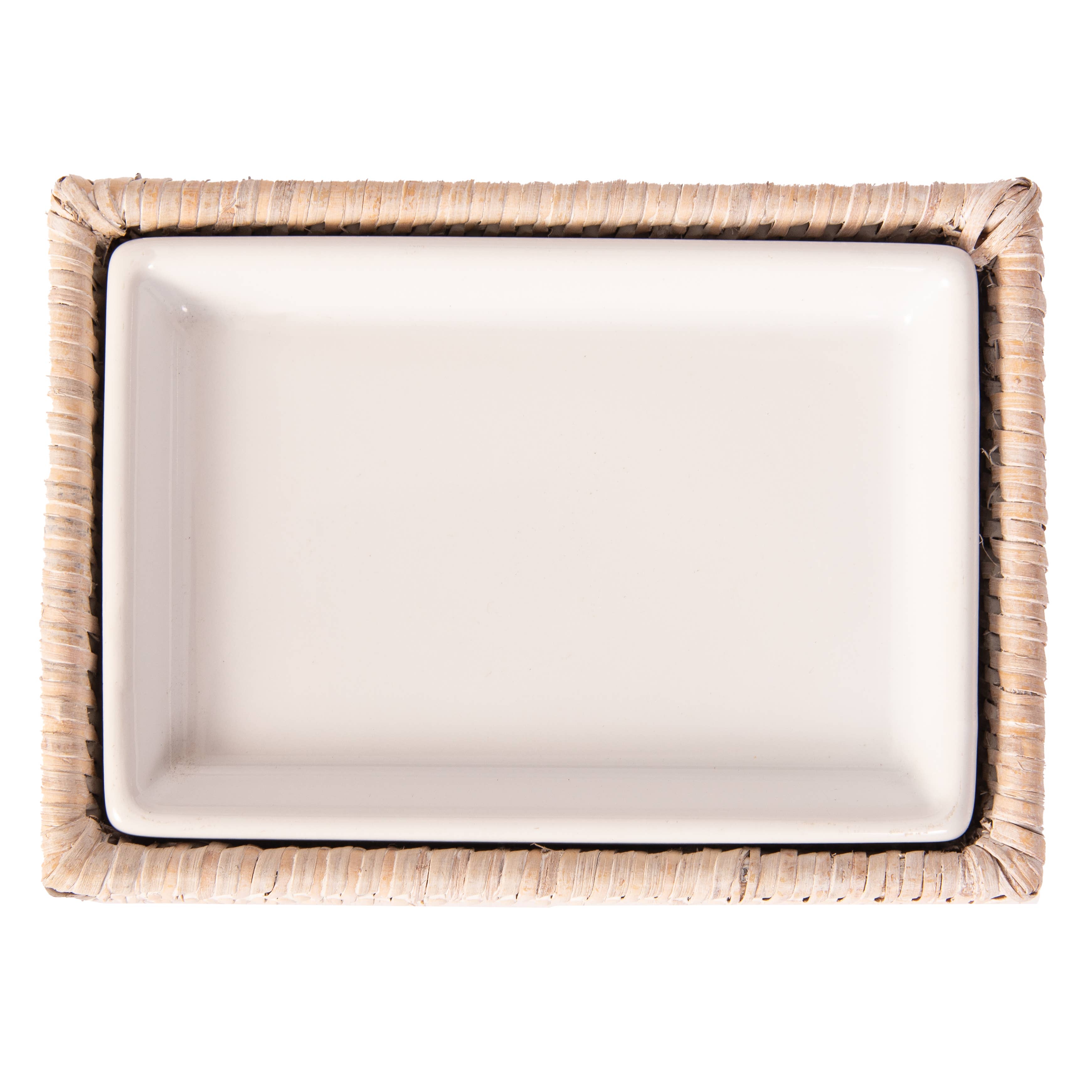 Rattan Soap Dish with Ceramic Insert – Handwoven & Eco-Friendly - MaisonBeach