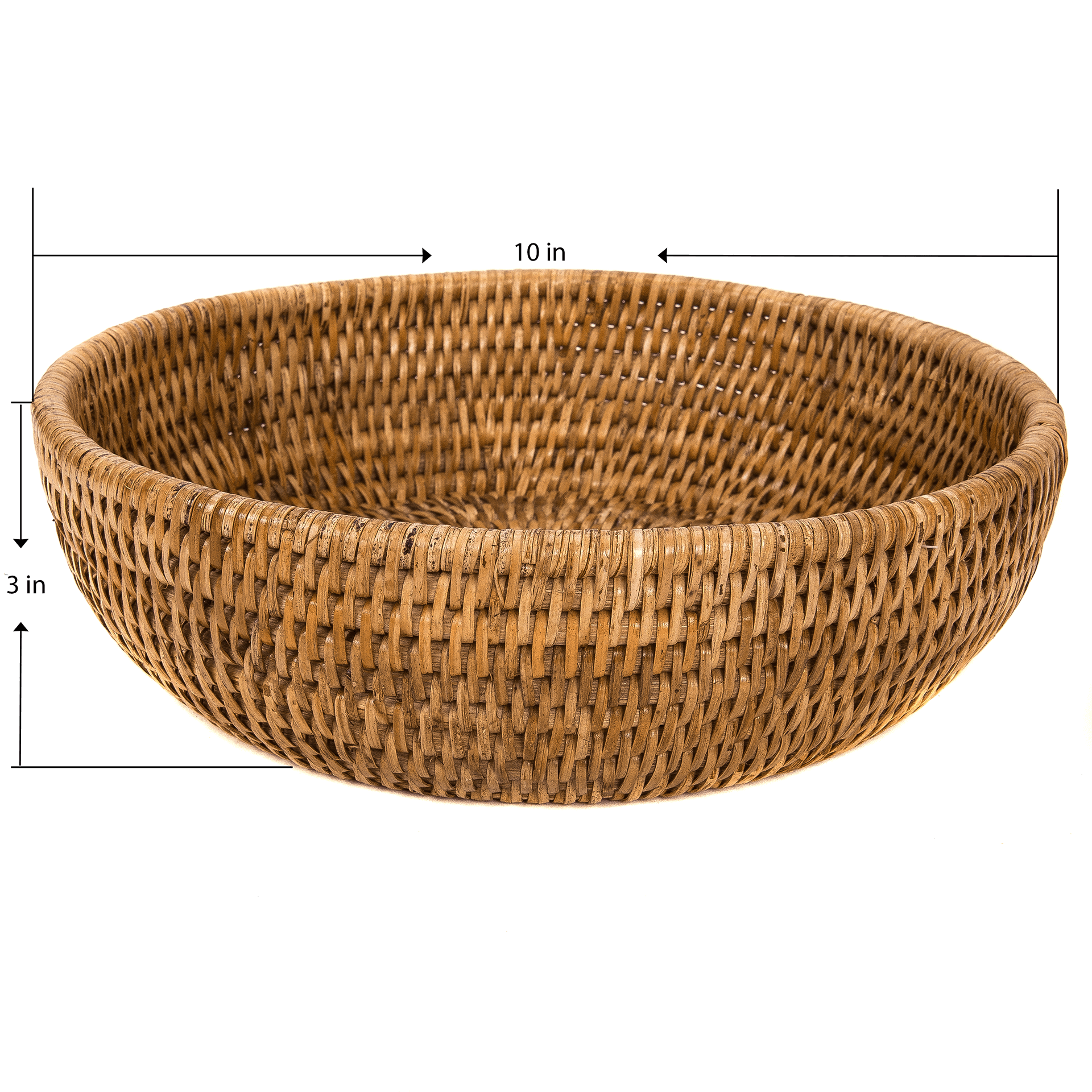 Whitewash Rattan Everything Bowl - MaisonBeach