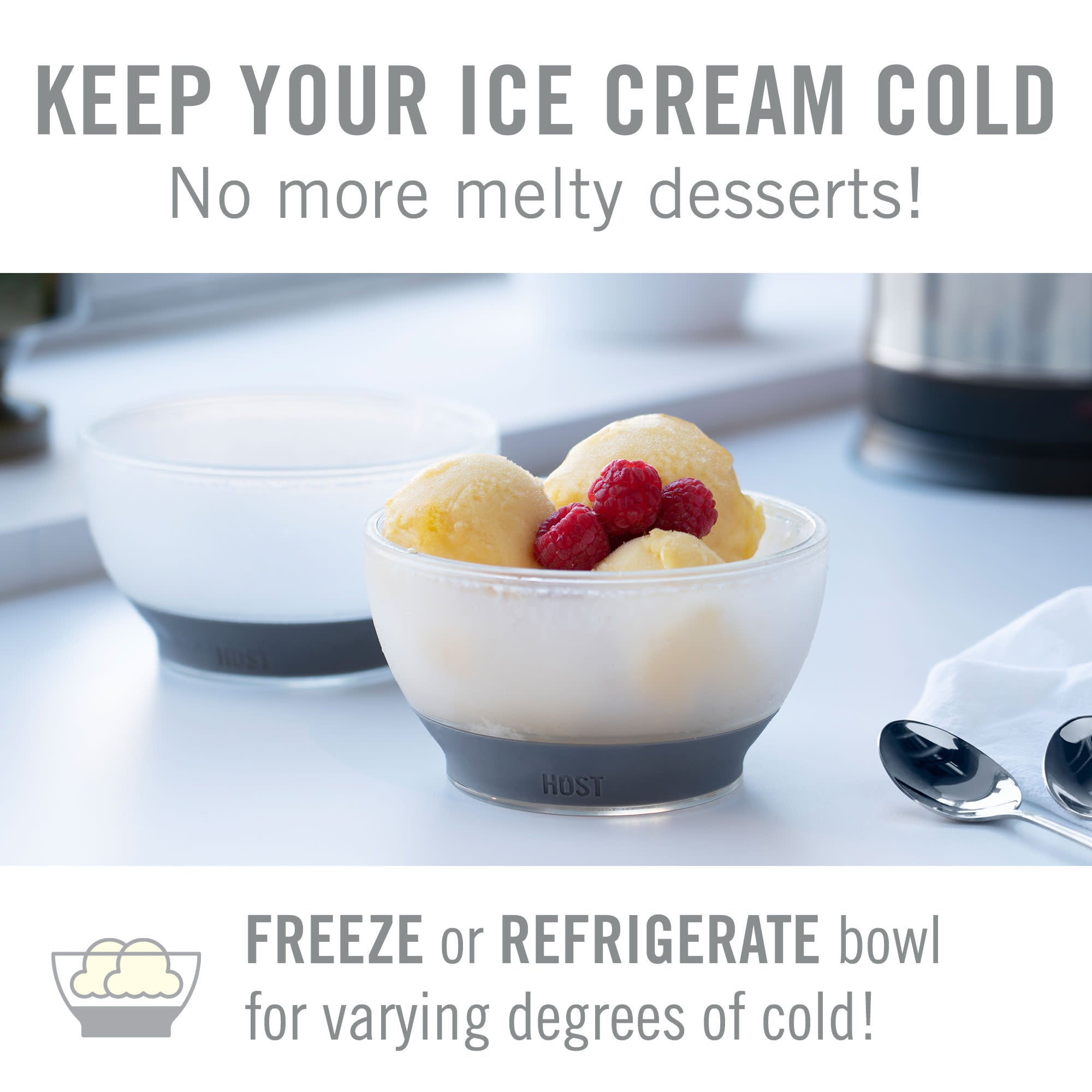 Ice Cream FREEZE™ Bowl in Gray - MaisonBeach
