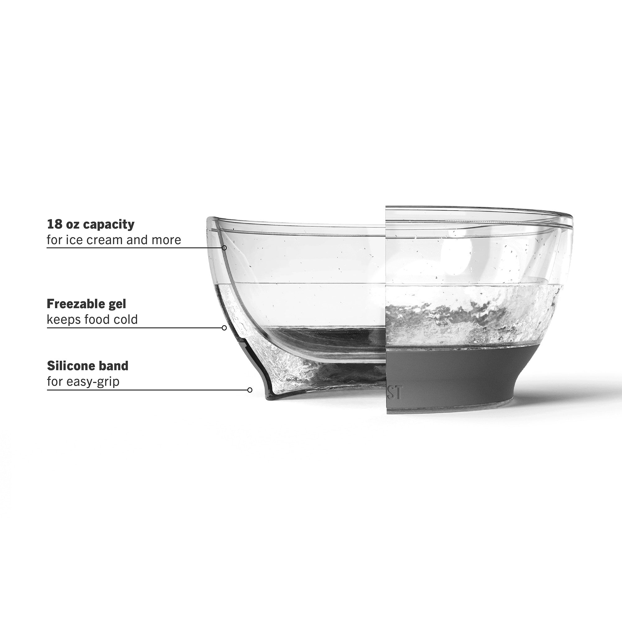 Ice Cream FREEZE™ Bowl in Gray - MaisonBeach