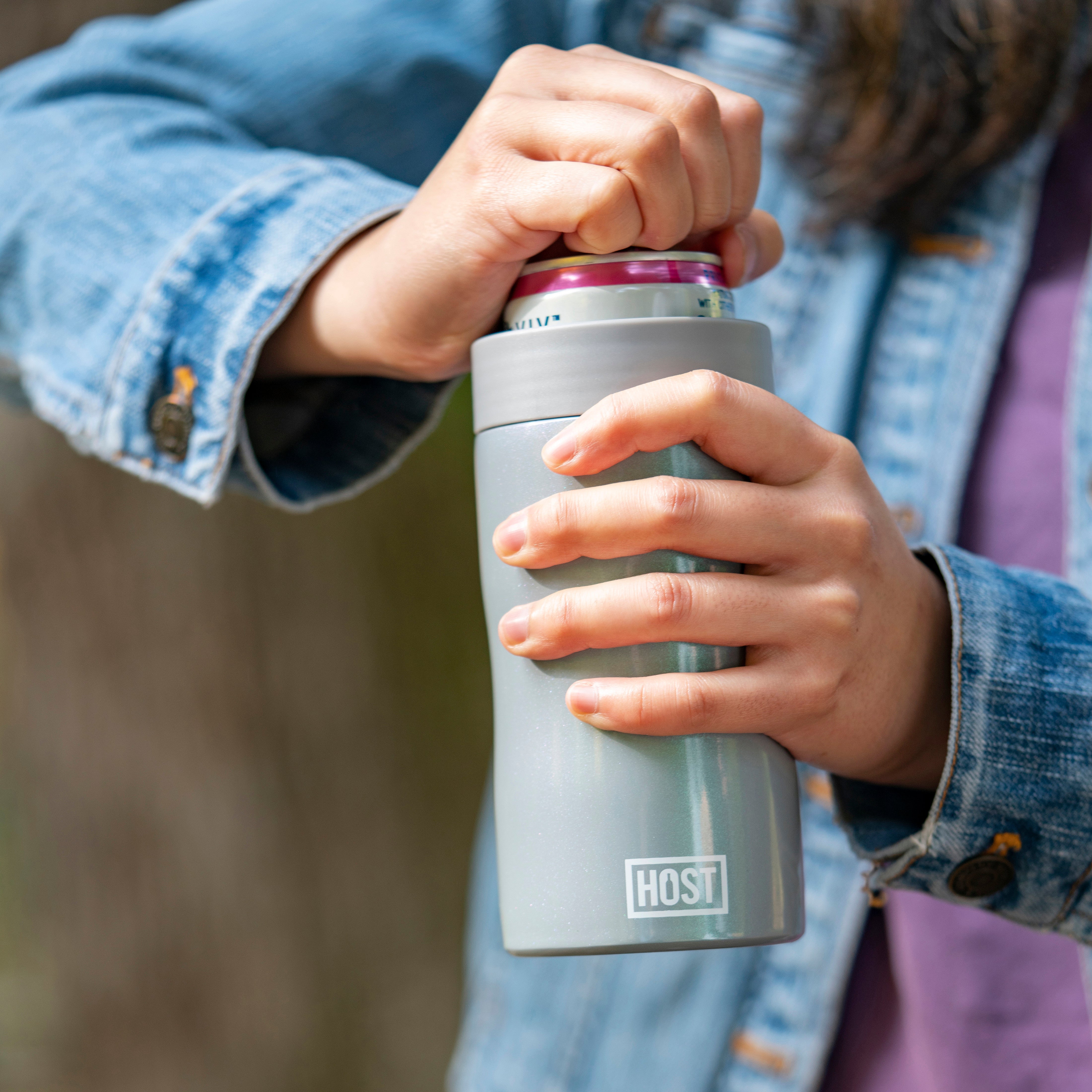 Stay-Chill Slim Can Cooler in Space Gray - MaisonBeach