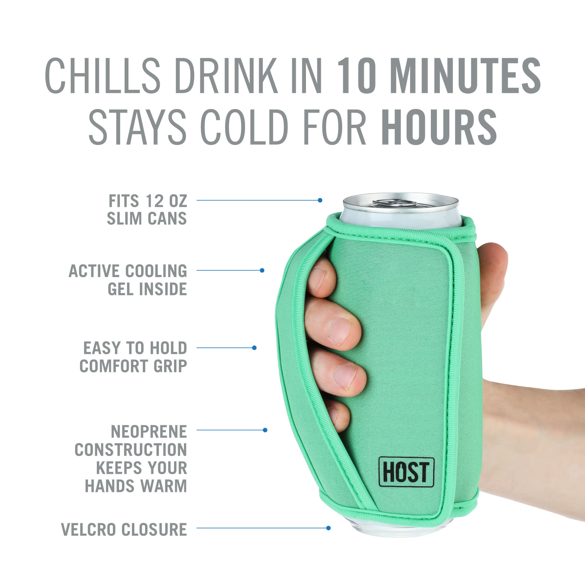 Insta-Chill Slim Can Sleeve in Green - MaisonBeach