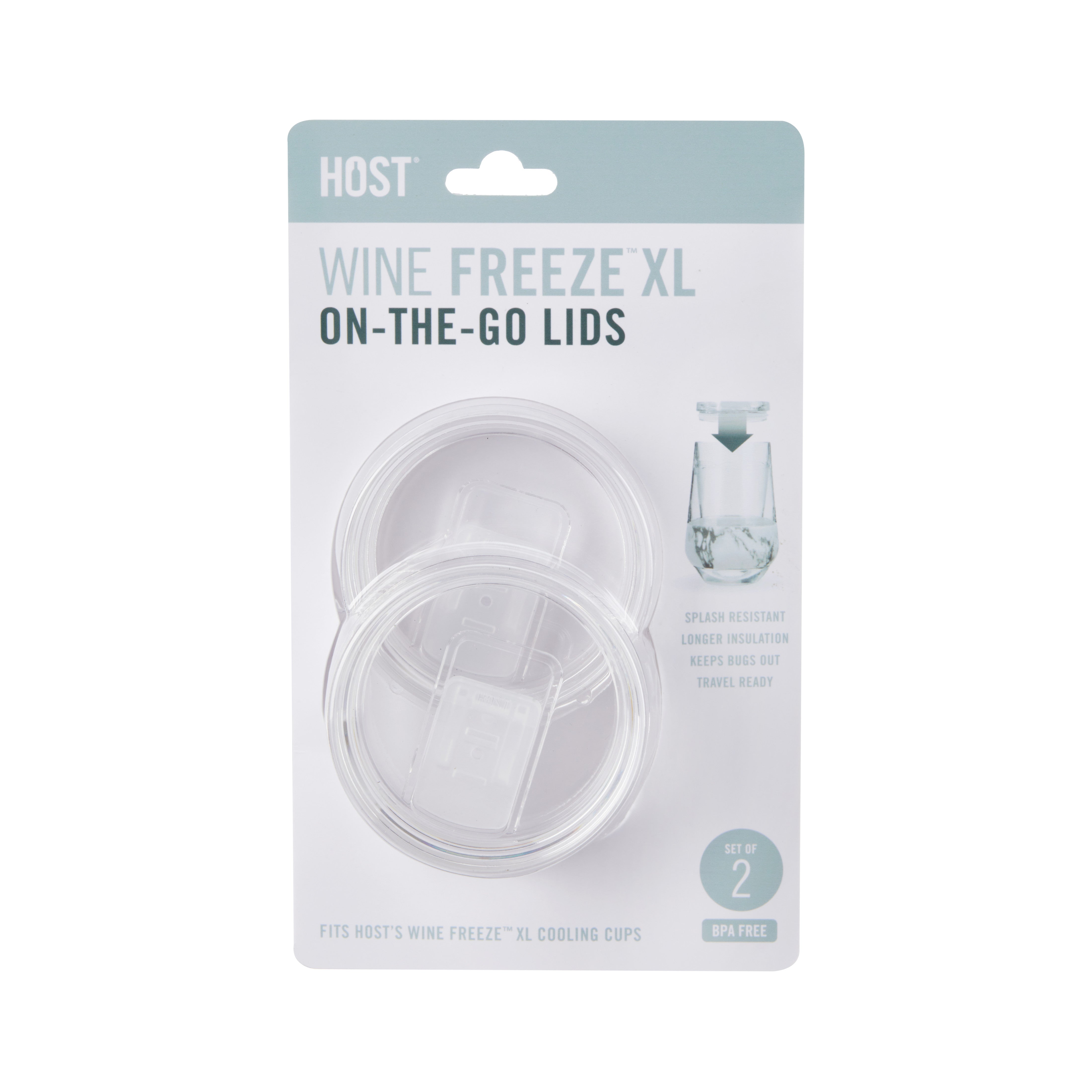 Travel Lids for Wine FREEZE™ XL, Set of 2 - MaisonBeach