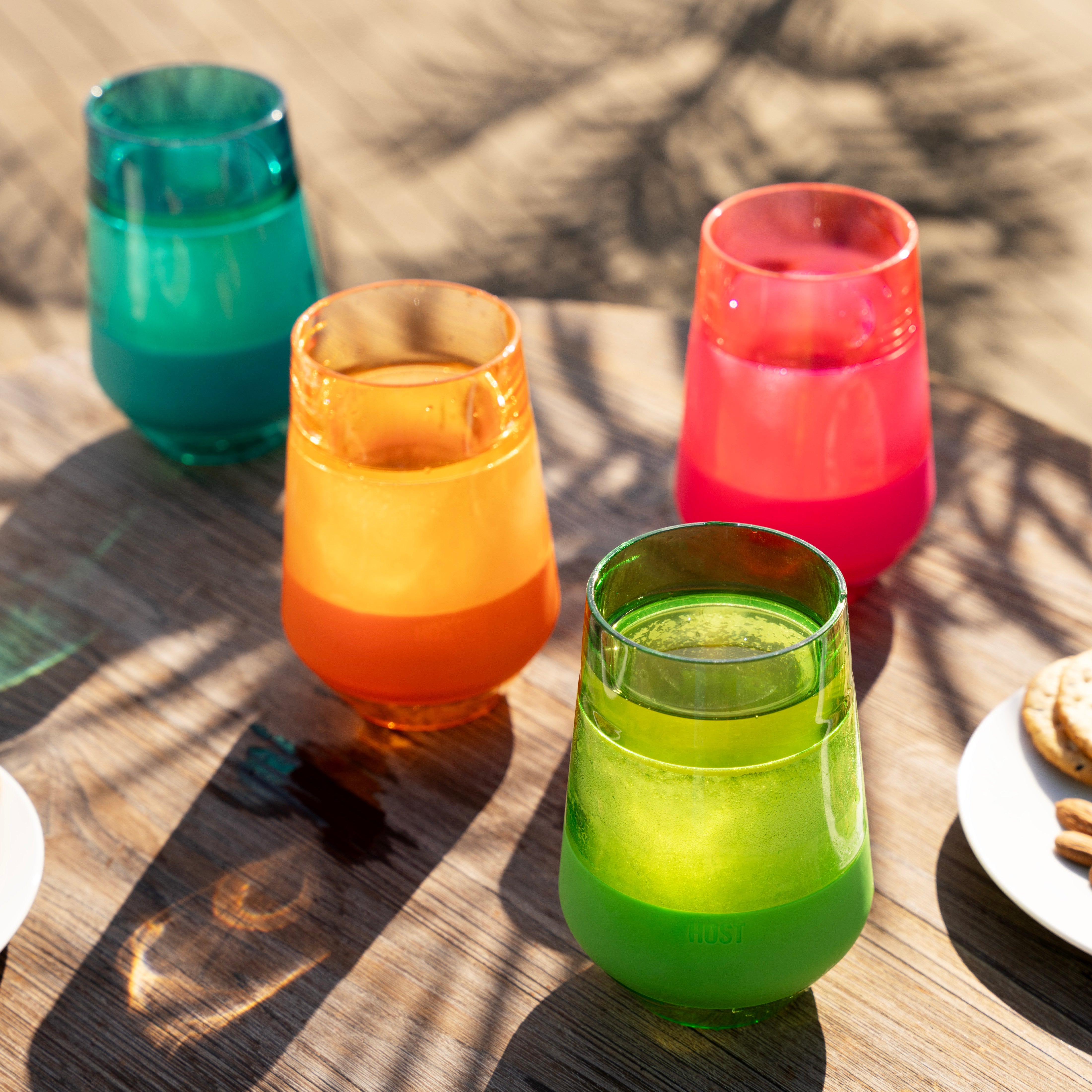 Wine FREEZE™ XL in Vivid Tinted Multicolor, Set of 4 - MaisonBeach