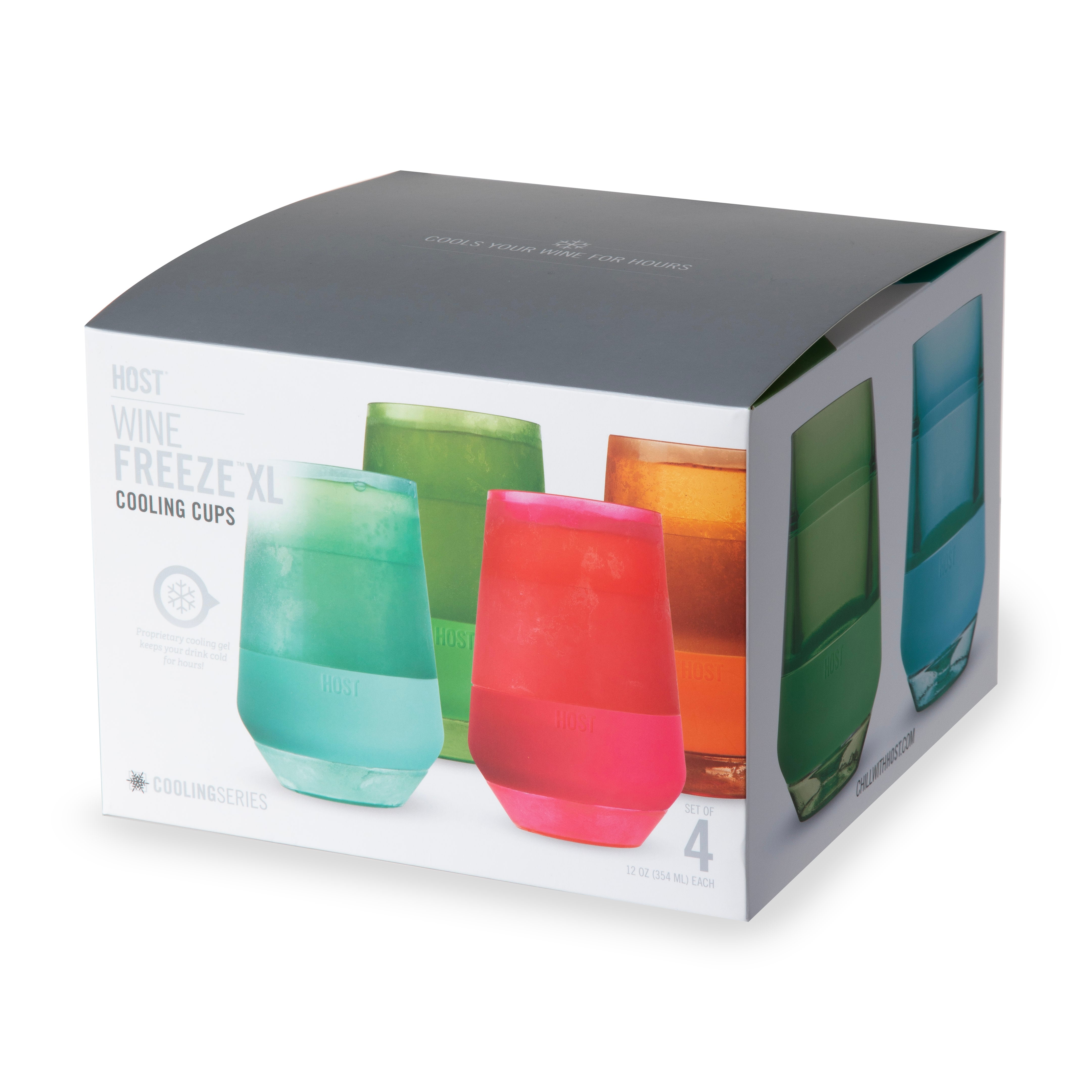 Wine FREEZE™ XL in Vivid Tinted Multicolor, Set of 4 - MaisonBeach
